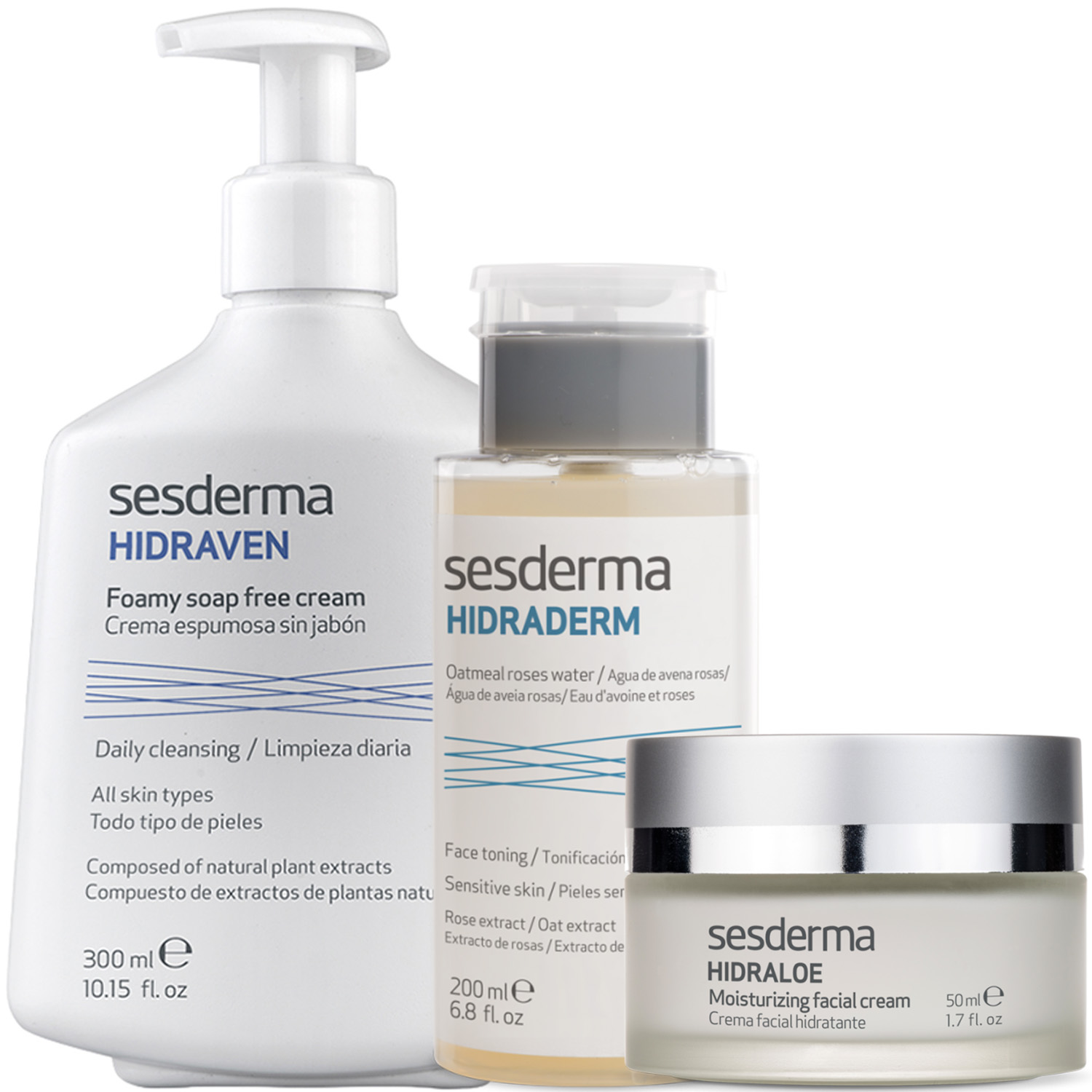 Сесдерма Программа Anti-Age очищение и основной уход: пенка 300 мл + тоник 200 мл + крем 50 мл (Sesderma, Hidraloe) фото 2