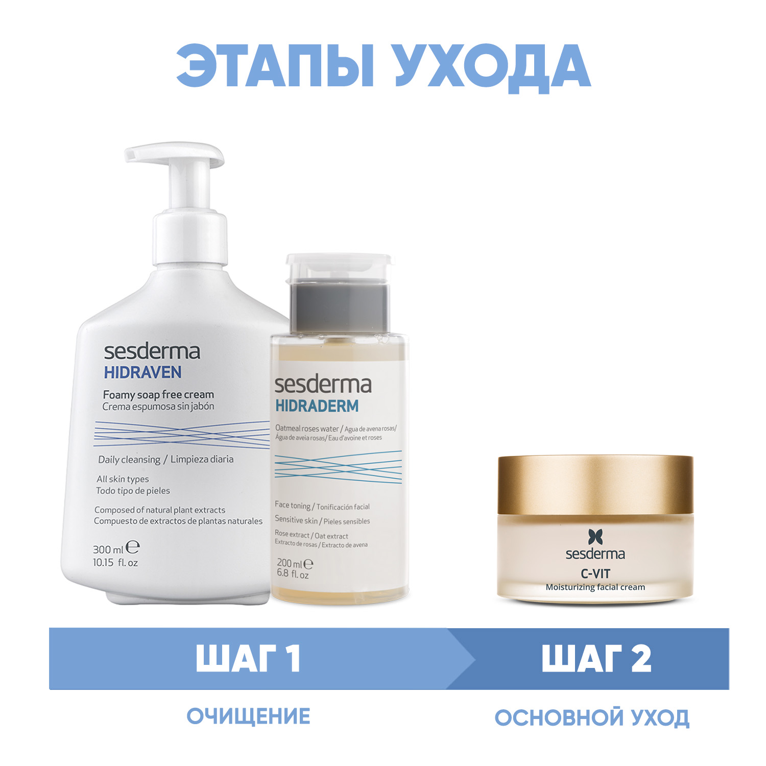 Sesderma Программа Anti-Age очищение и основной уход пенка 300 мл  тоник 200 мл  крем 50 мл. фото