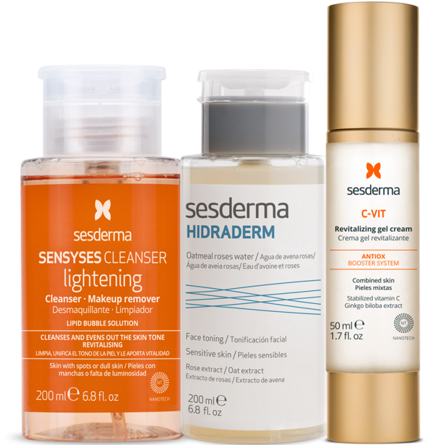 Сесдерма Программа Anti-Age очищение и основной уход: лосьон 200 мл + тоник 200 мл + крем-гель 50 мл (Sesderma, C-Vit) фото 2