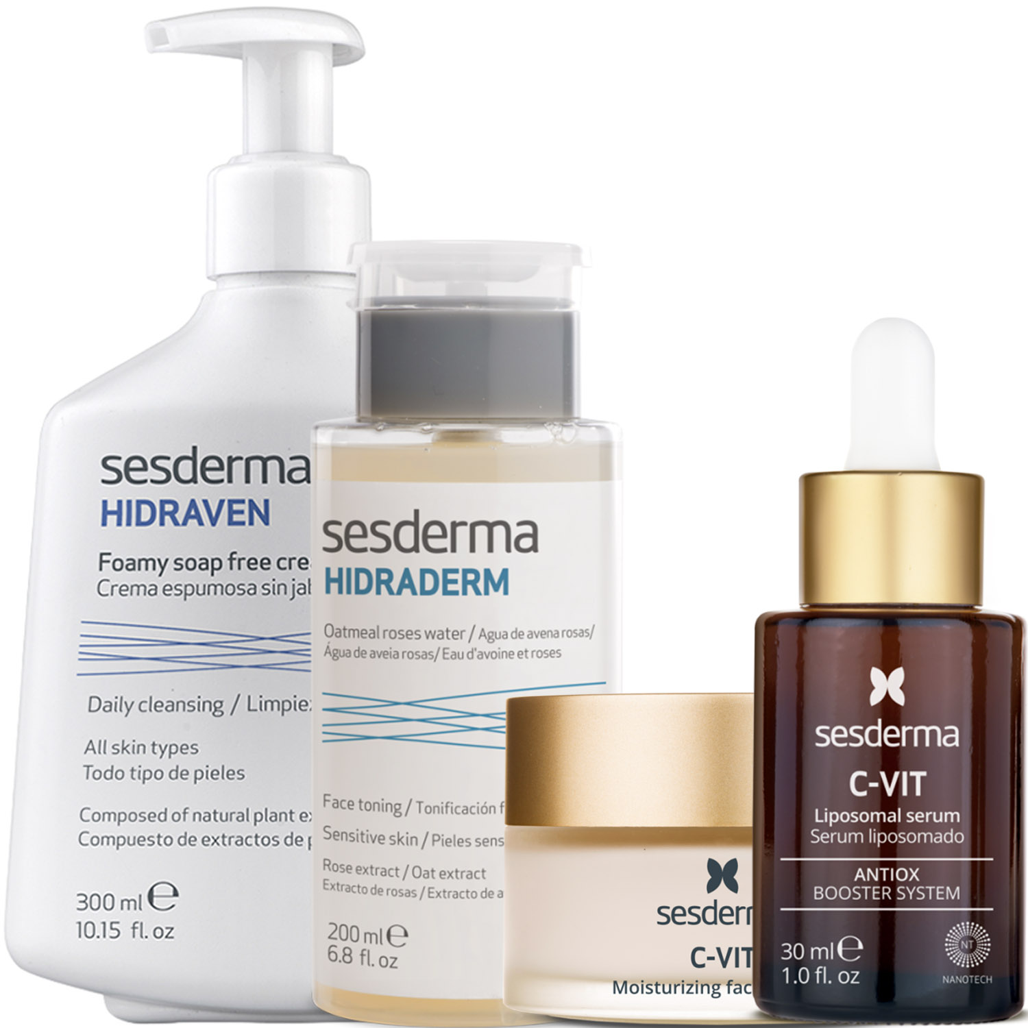 Сесдерма Программа Anti-Age комплексный уход: пенка 300 мл + тоник 200 мл + крем 50 мл + сыворотка 30 мл (Sesderma, C-Vit) фото 2