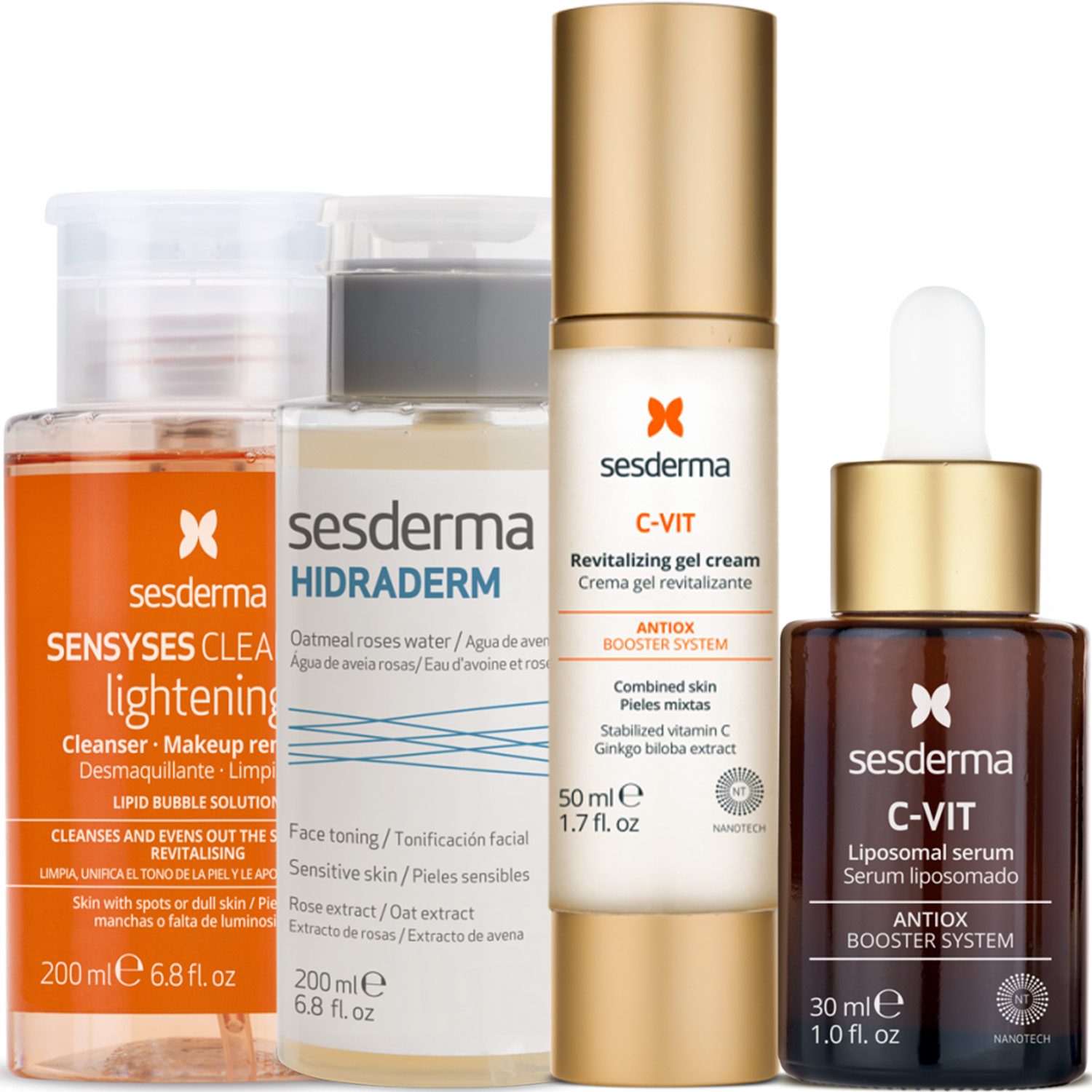 Сесдерма Программа Anti-Age комплексный уход: лосьон 200 мл + тоник 200 мл + крем-гель 50 мл + сыворотка 30 мл (Sesderma, C-Vit) фото 2