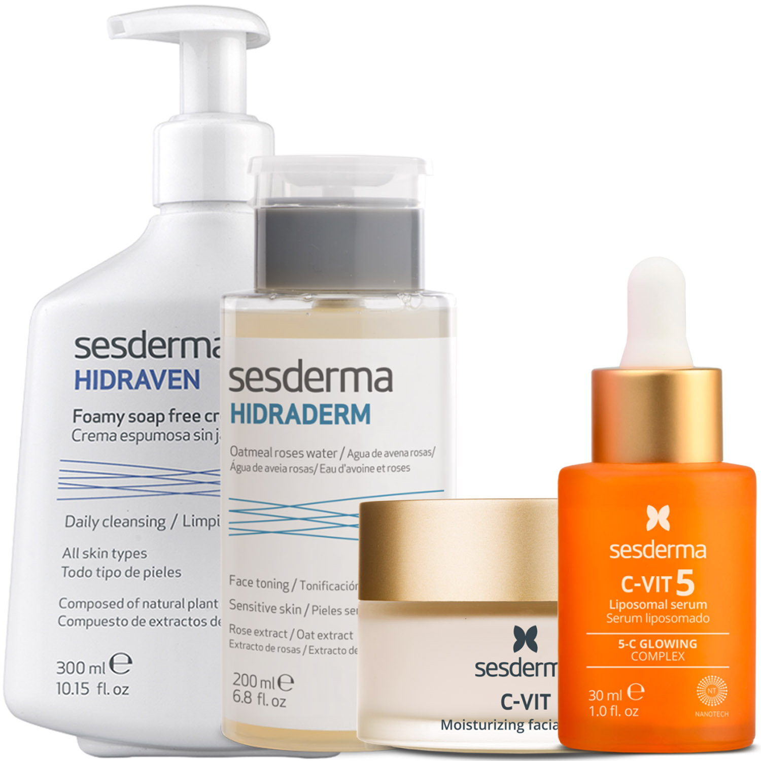 Сесдерма Программа Anti-Age комплексный уход: пенка 300 мл + тоник 200 мл + крем 50 мл + сыворотка 30 мл (Sesderma, C-Vit) фото 2