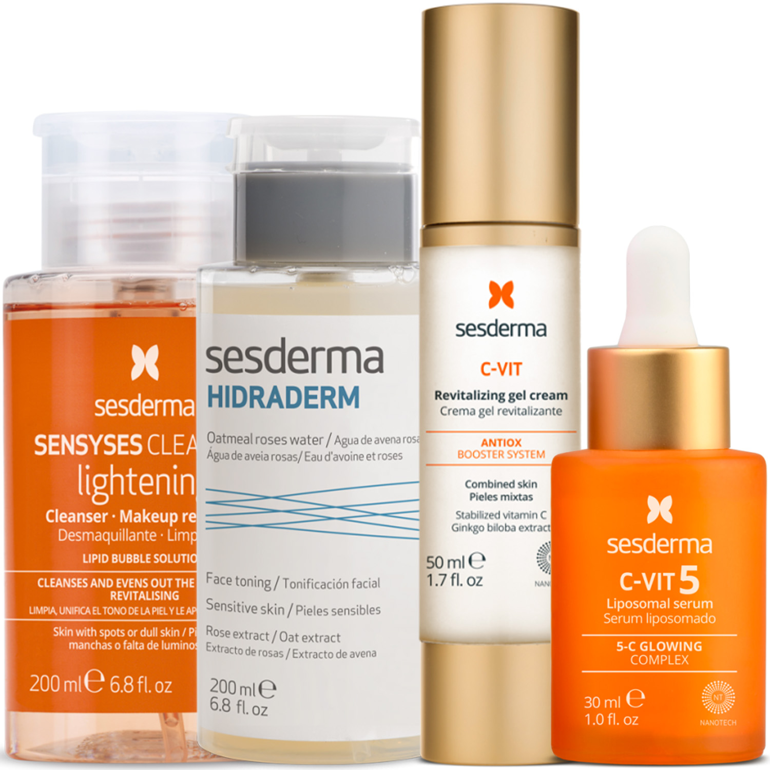 Сесдерма Программа Anti-Age комплексный уход: лосьон 200 мл + тоник 200 мл + крем-гель 50 мл + сыворотка 30 мл (Sesderma, C-Vit) фото 2