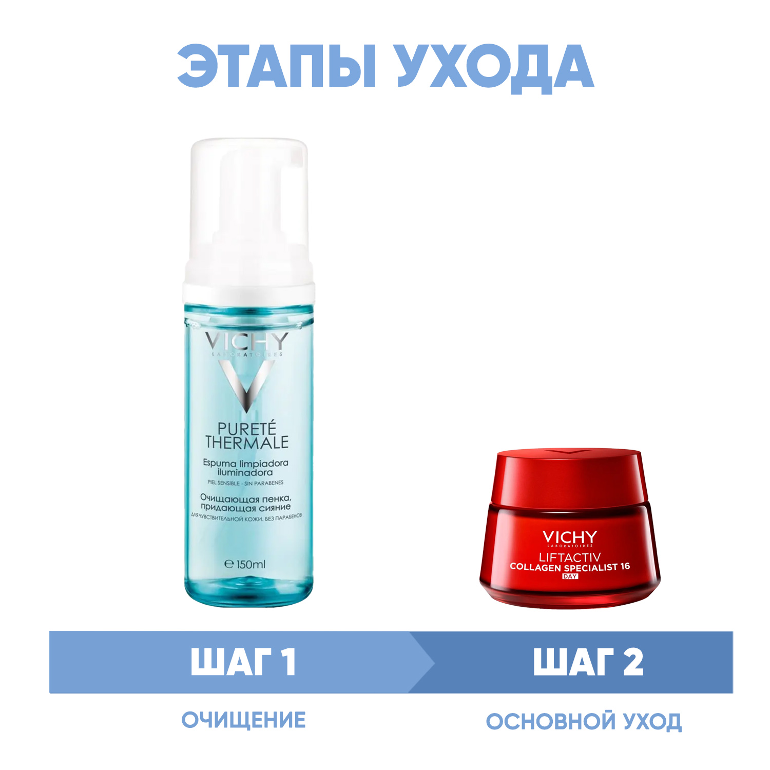Виши Программа Liftactiv очищение и основной уход: пенка 150 мл + дневной крем 50 мл (Vichy, Liftactiv) фото 1