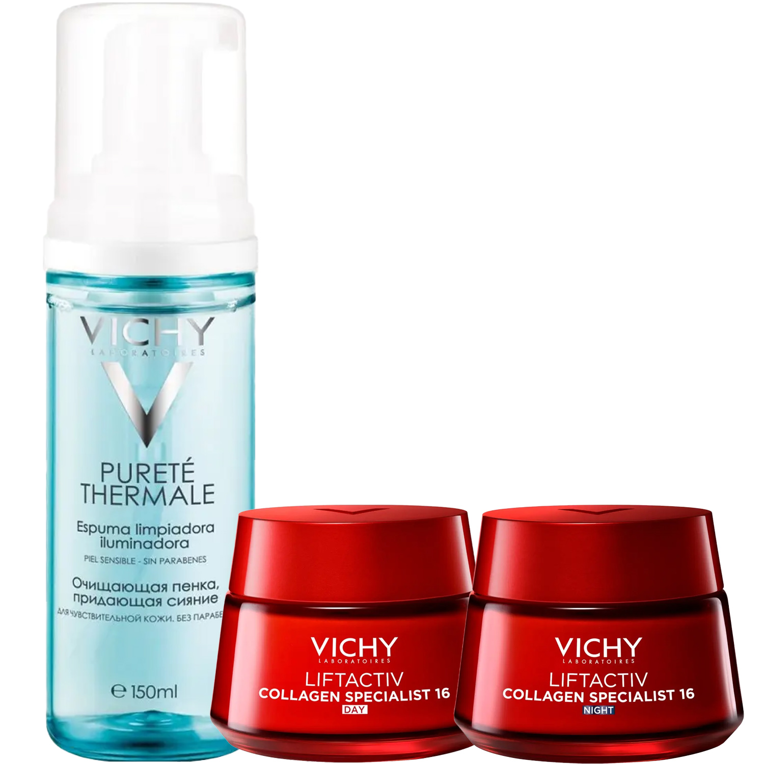 Виши Программа Liftactiv очищение и основной уход: пенка 150 мл + крем день 50 мл + крем ночь 50 мл (Vichy, Liftactiv) фото 2