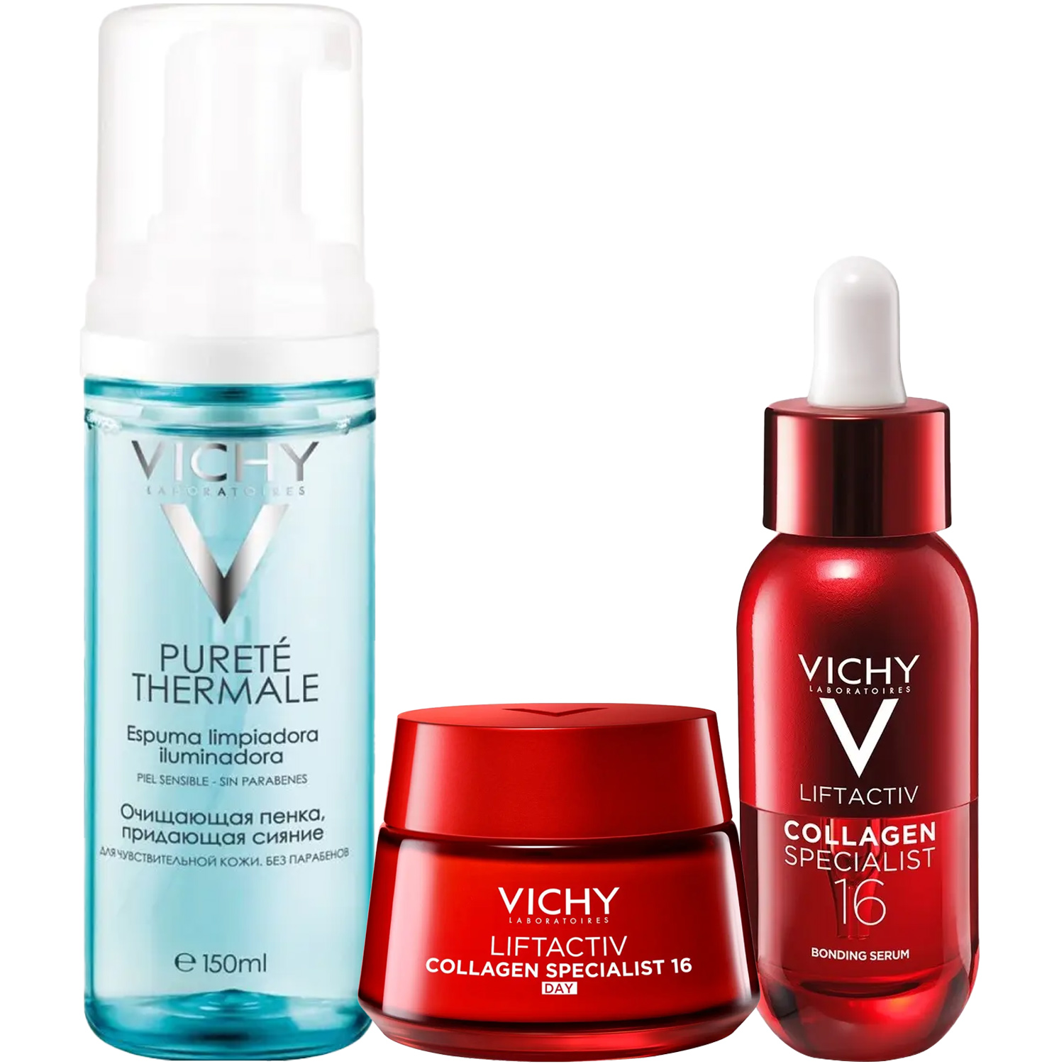 Виши Программа Liftactiv комплексный уход: пенка 150 мл + крем день 50 мл + сыворотка 30 мл (Vichy, Liftactiv) фото 2