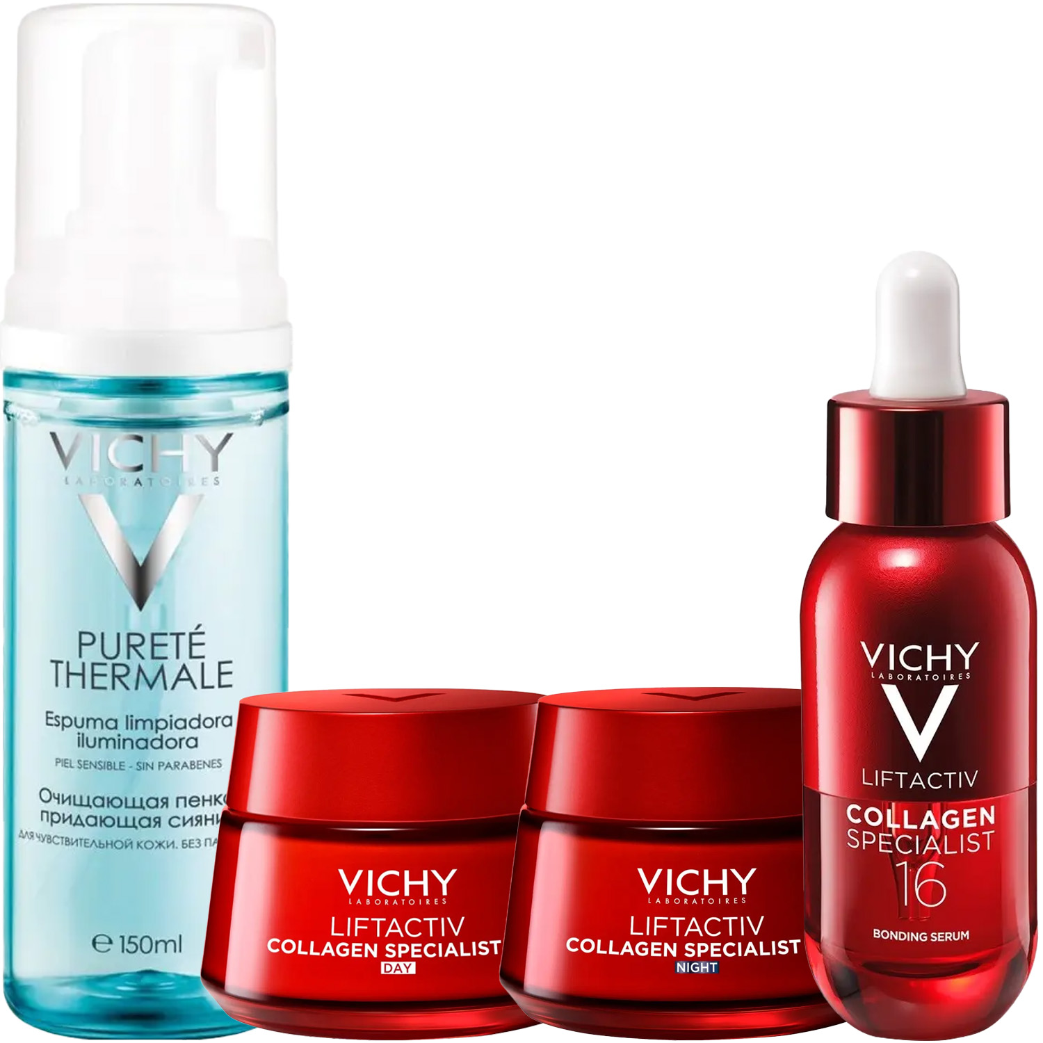 Виши Программа Liftactiv комплексный уход: пенка 150 мл + крем день 50 мл + крем ночь 50 мл + сыворотка 30 мл (Vichy, Liftactiv) фото 2