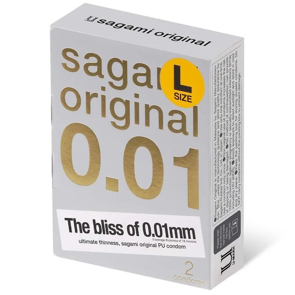Сагами Презервативы Original 0.01 полиуретановые Large, 2 шт (Sagami, ) фото 1