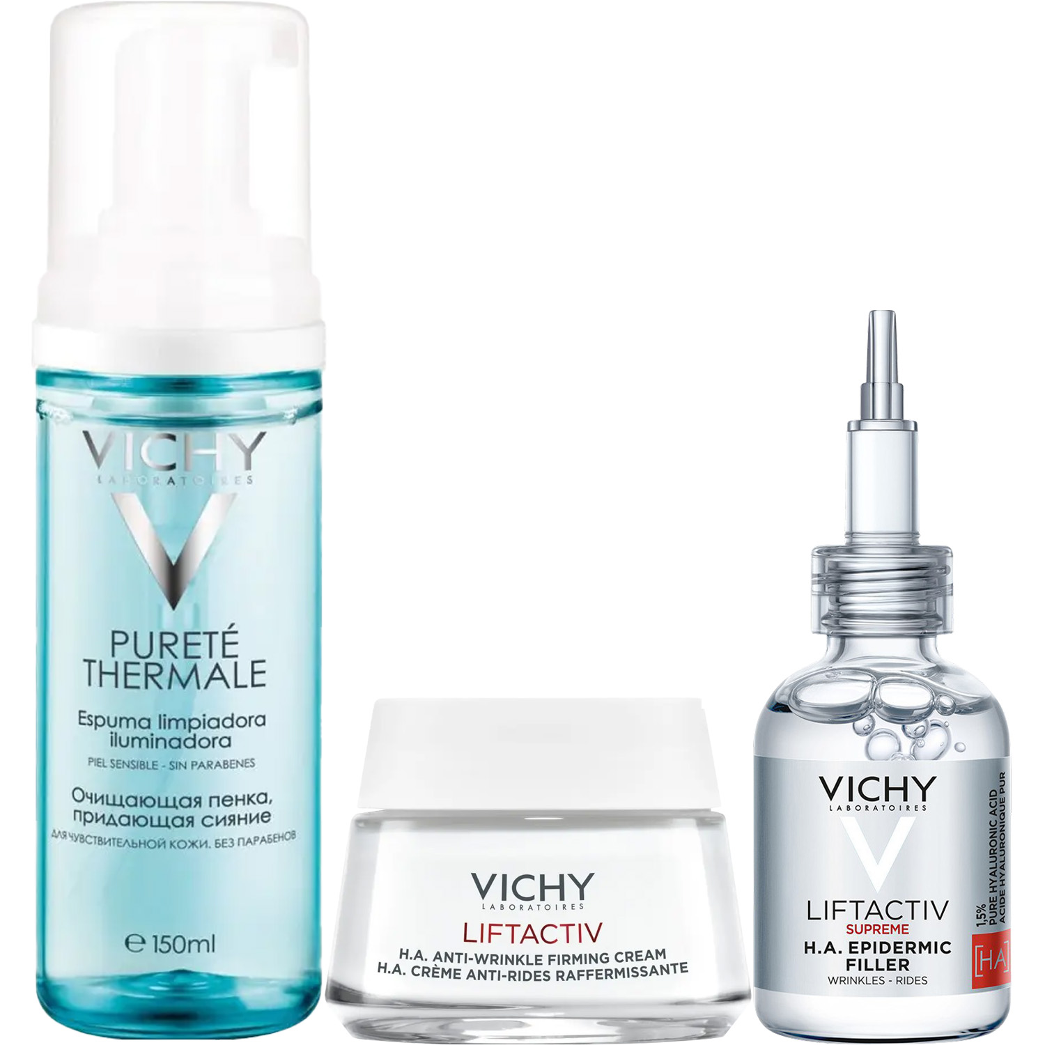 Виши Программа Liftactiv Supreme комплексный уход: пенка 150 мл + крем день норм/комби 50 мл + сыворотка 30 мл (Vichy, Liftactiv) фото 2