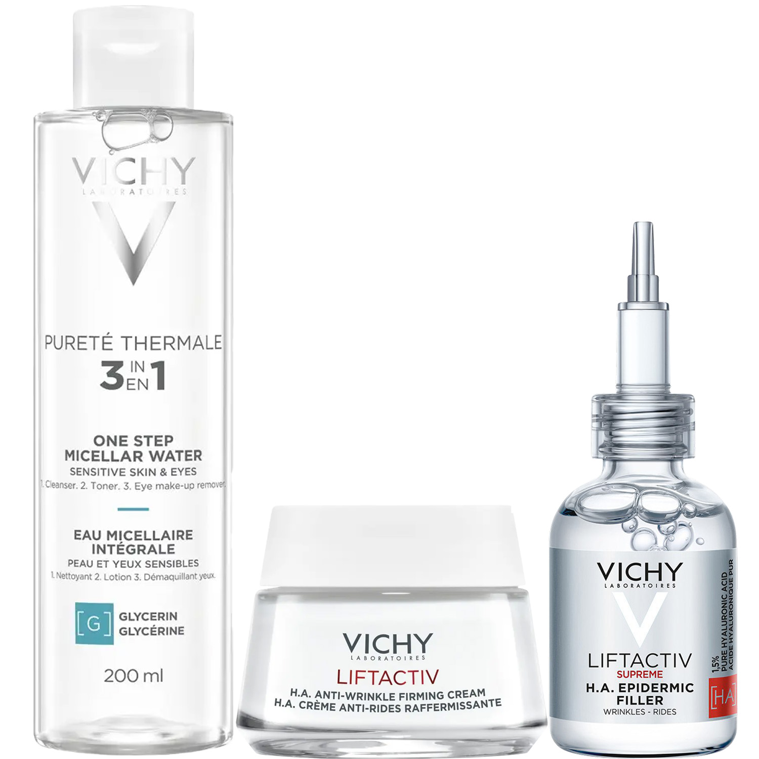 Виши Программа Liftactiv Supreme комплексный уход: мицеллярная вода 200 мл + крем день норм/комби 50 мл + сыворотка 30 мл (Vichy, Liftactiv) фото 2