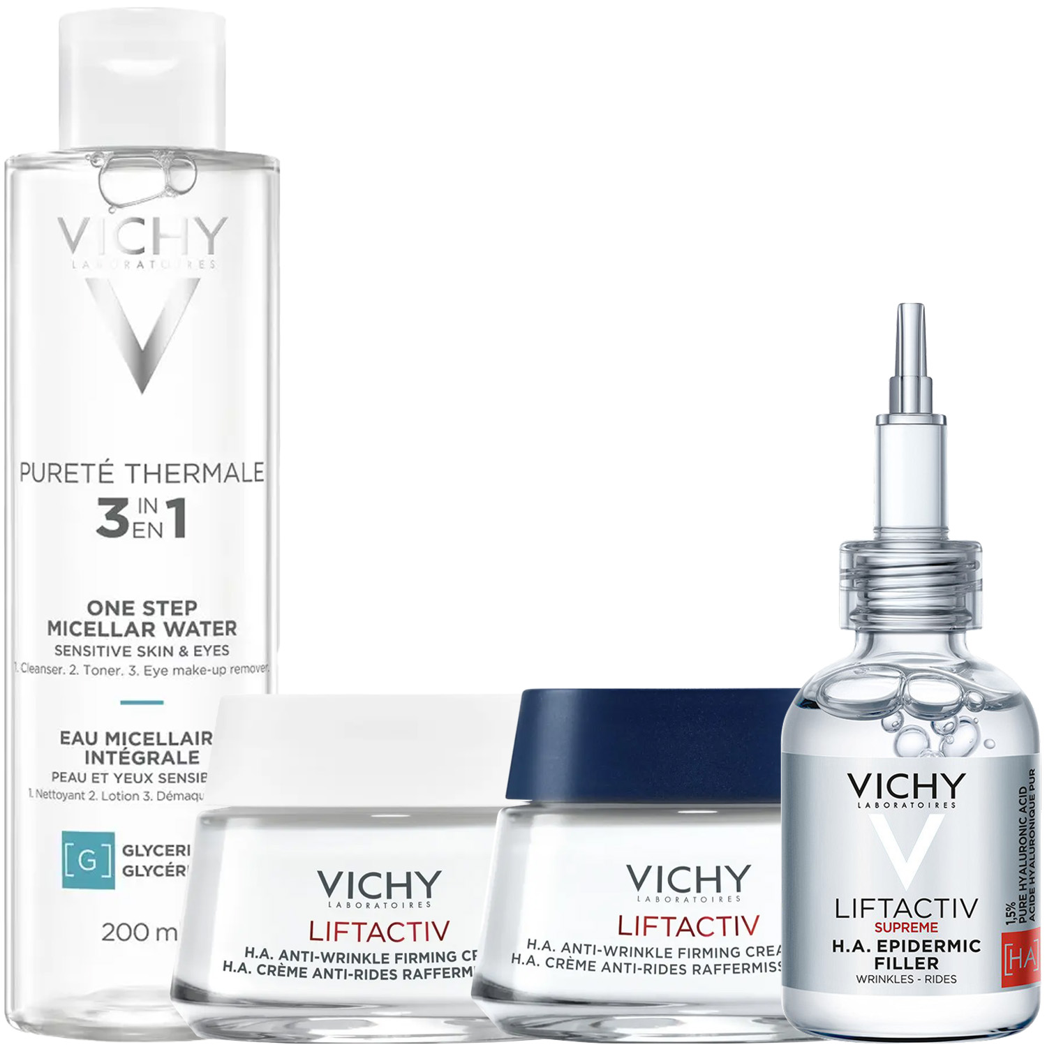 Виши Программа Liftactiv Supreme комплексный уход: мицеллярная вода 200 мл + крем день норм/комби 50 мл + крем ночь 50 мл + сыворотка 30 мл (Vichy, Liftactiv) фото 2