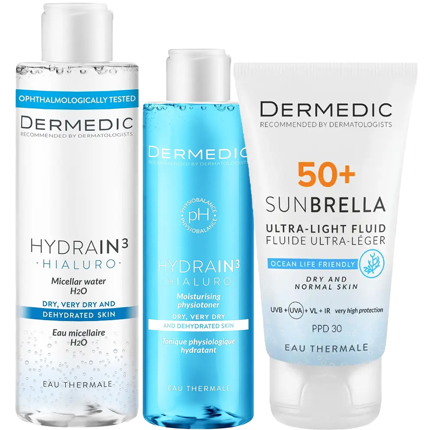 Дермедик Программа Hydrain очищение и основной уход: мицеллярная вода 200 мл + тоник 200 мл + флюид SPF50+ 40 мл (Dermedic, Hydrain) Дермедик Программа Hydrain очищение и основной уход: мицеллярная вода 200 мл + тоник 200 мл + флюид SPF50+ 40 мл (Dermedic, Hydrain) фото 5