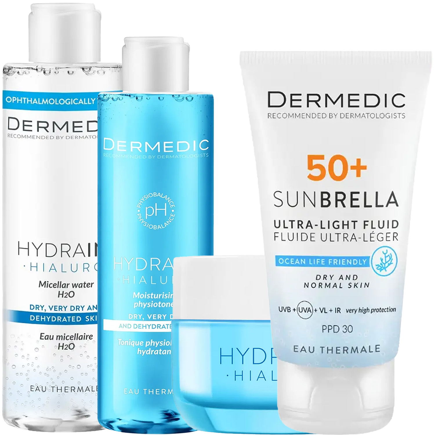 Дермедик Программа Hydrain комплексный уход: мицеллярная вода 200 мл + тоник 200 мл + крем 50 г + флюид SPF50+ 40 мл (Dermedic, Hydrain) Дермедик Программа Hydrain комплексный уход: мицеллярная вода 200 мл + тоник 200 мл + крем 50 г + флюид SPF50+ 40 мл (Dermedic, Hydrain) фото 5