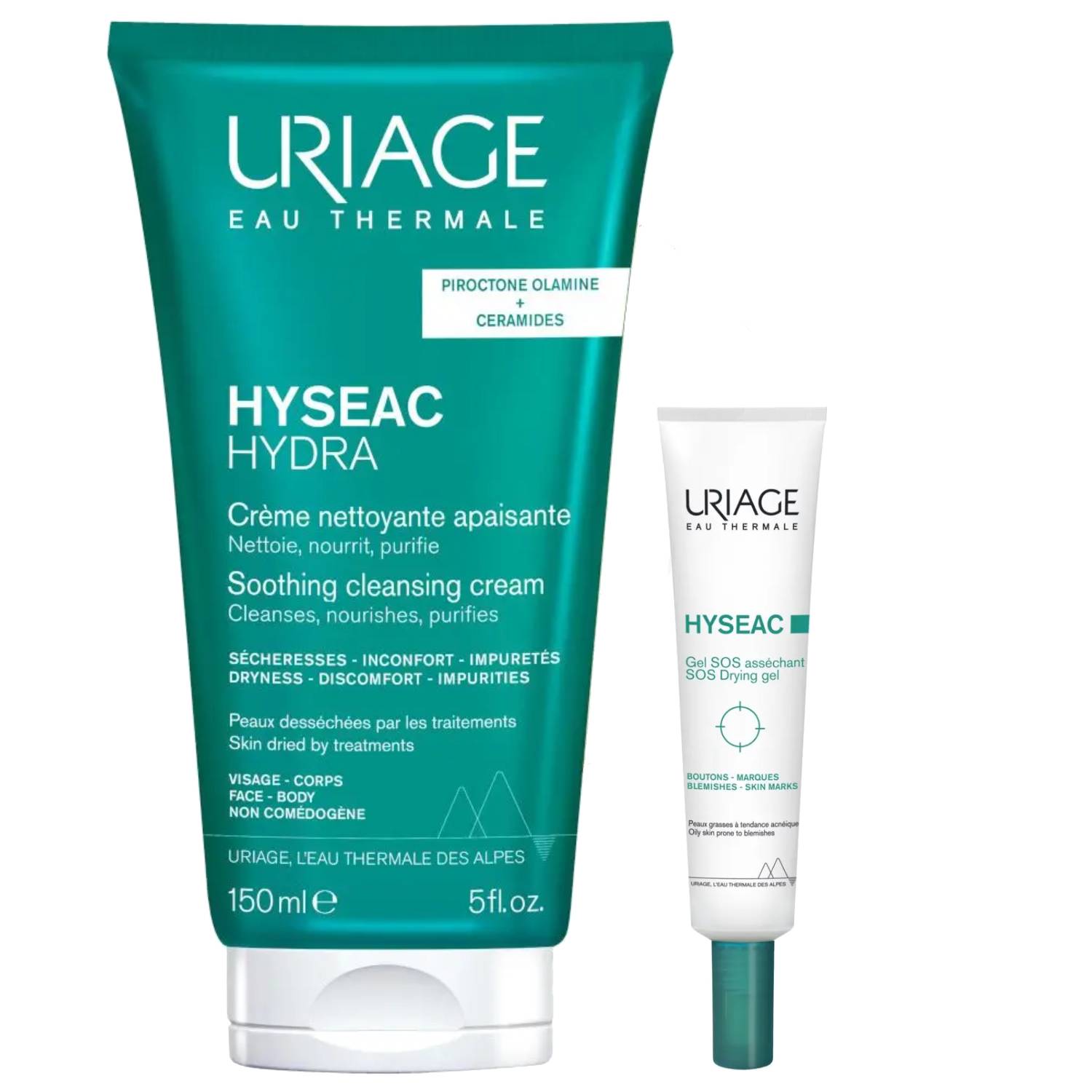 Uriage Набор для лица Hyseac очищающий крем 150 мл  SOS-гель 15 мл. фото