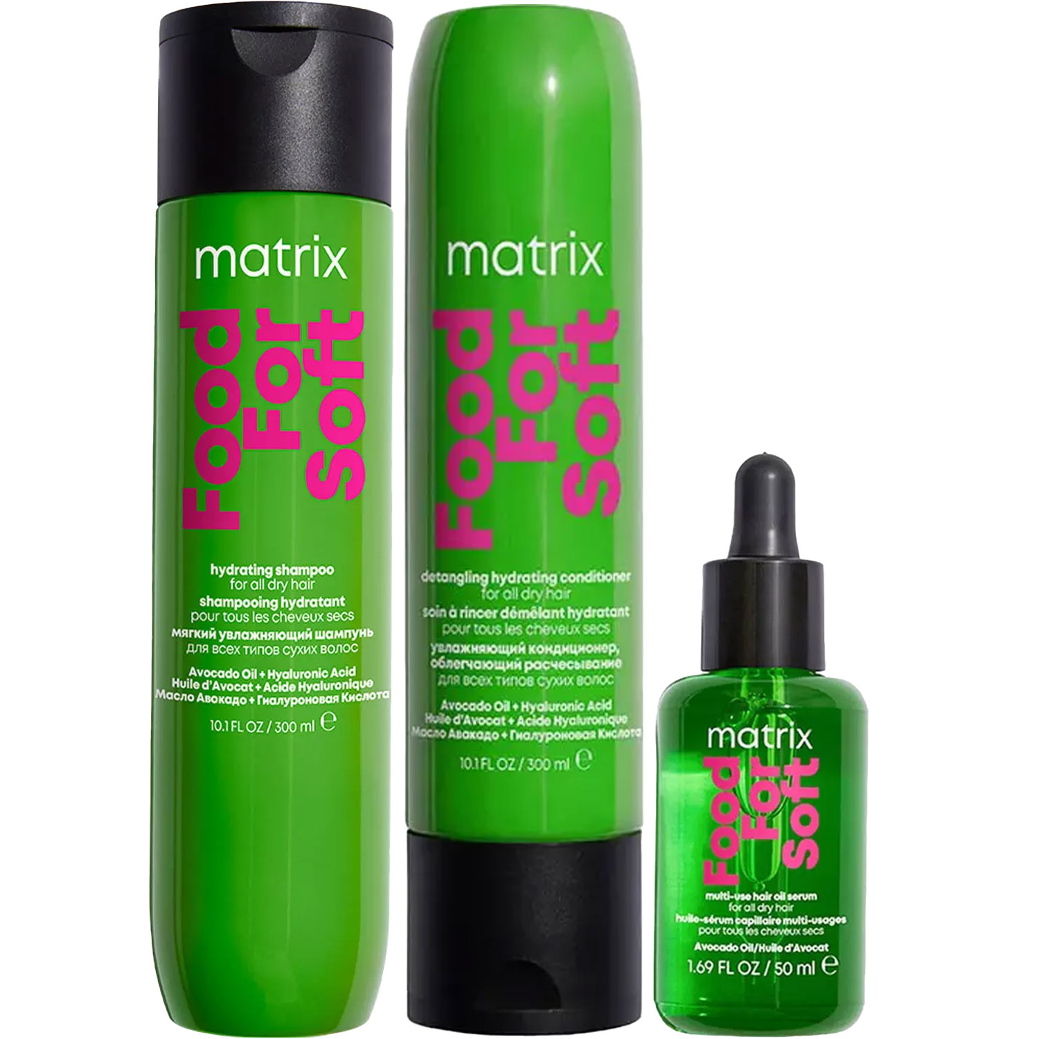 Матрикс Программа Food For Soft комплексный уход: шампунь 300 мл + кондиционер 300 мл + масло 50 мл (Matrix, Food For Soft) фото 5