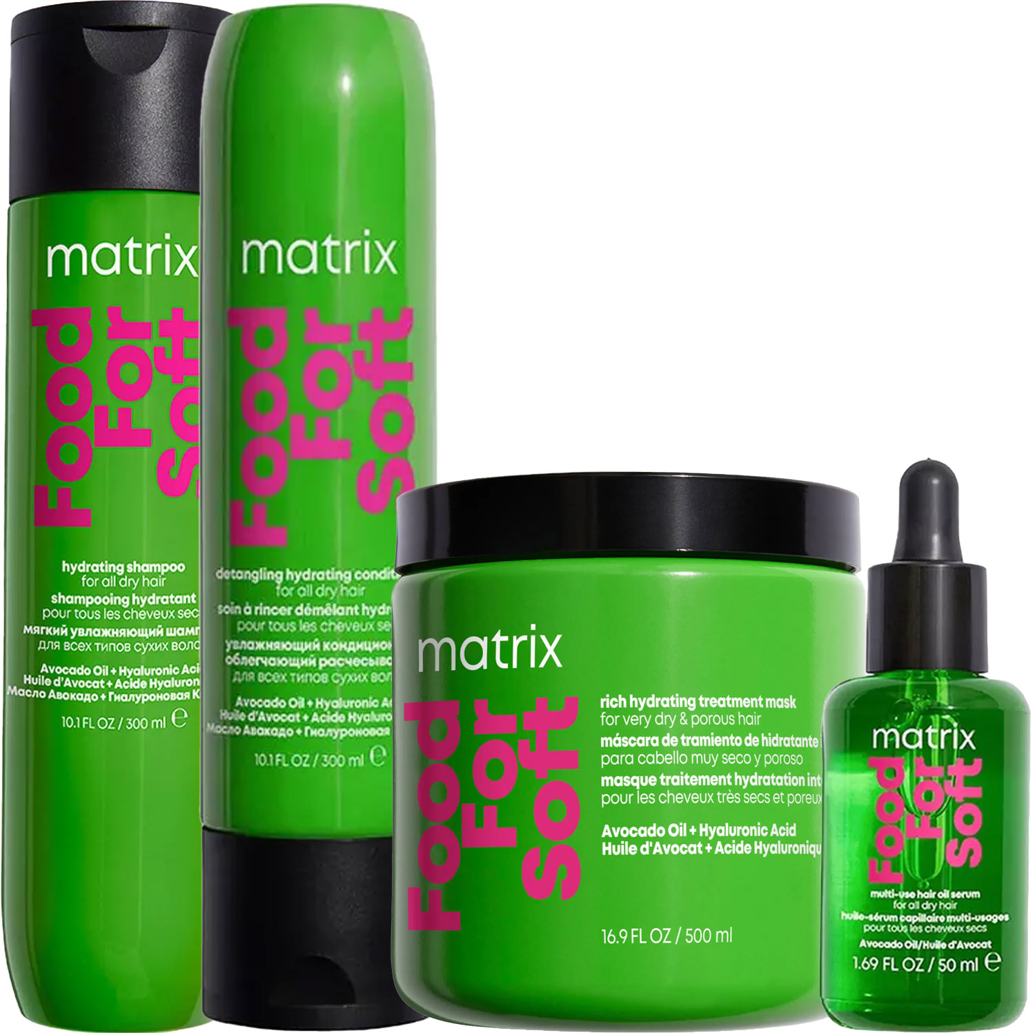 Матрикс Программа Food For Soft комплексный уход: шампунь 300 мл + кондиционер 300 мл + маска 500 мл + масло 50 мл (Matrix, Food For Soft) фото 5