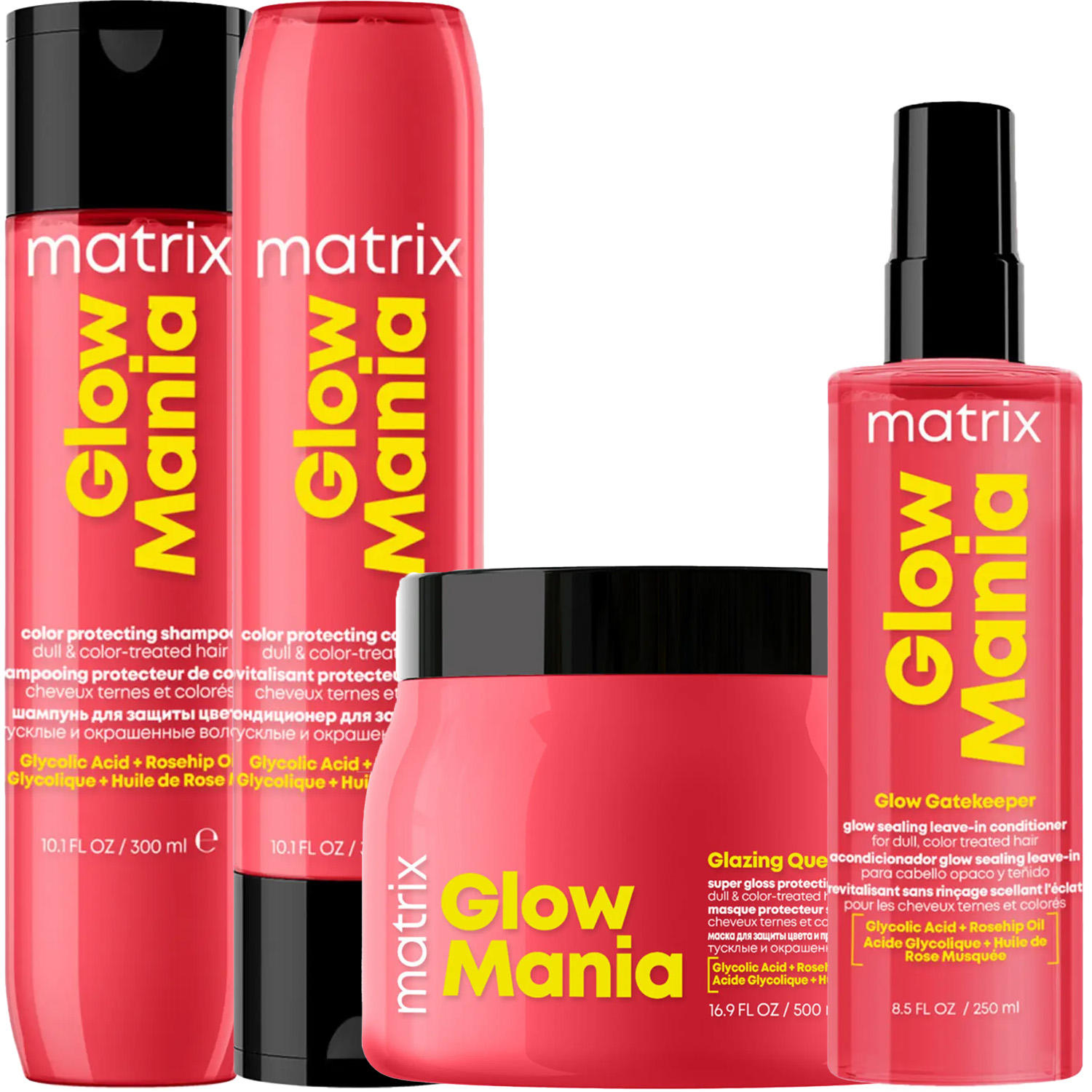 Матрикс Программа Glow Mania комплексный уход: шампунь 300 мл + кондиционер 300 мл + маска 500 мл + кондиционер leave-in 250 мл (Matrix, Glow Mania) фото 5