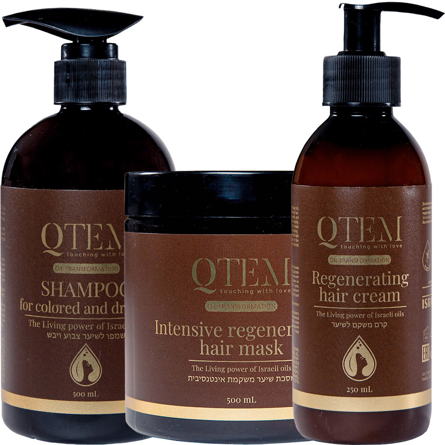 Кьютэм Программа Oil Transformation комплексный уход: шампунь 500 мл + маска 500 мл + крем 250 мл (Qtem, Oil Transformation) фото 5