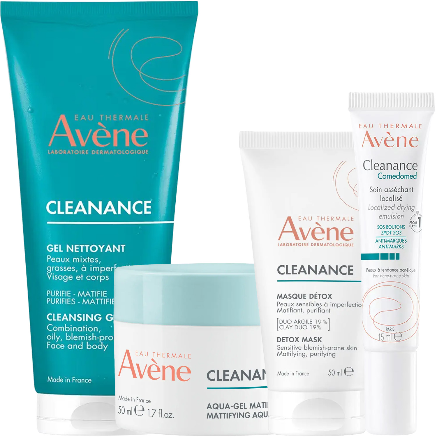 Авен Программа Cleanance комплексный уход: гель 200 мл + аква-гель 50 мл + маска 50 мл + корректор 15 мл (Avene, Cleanance) фото 5