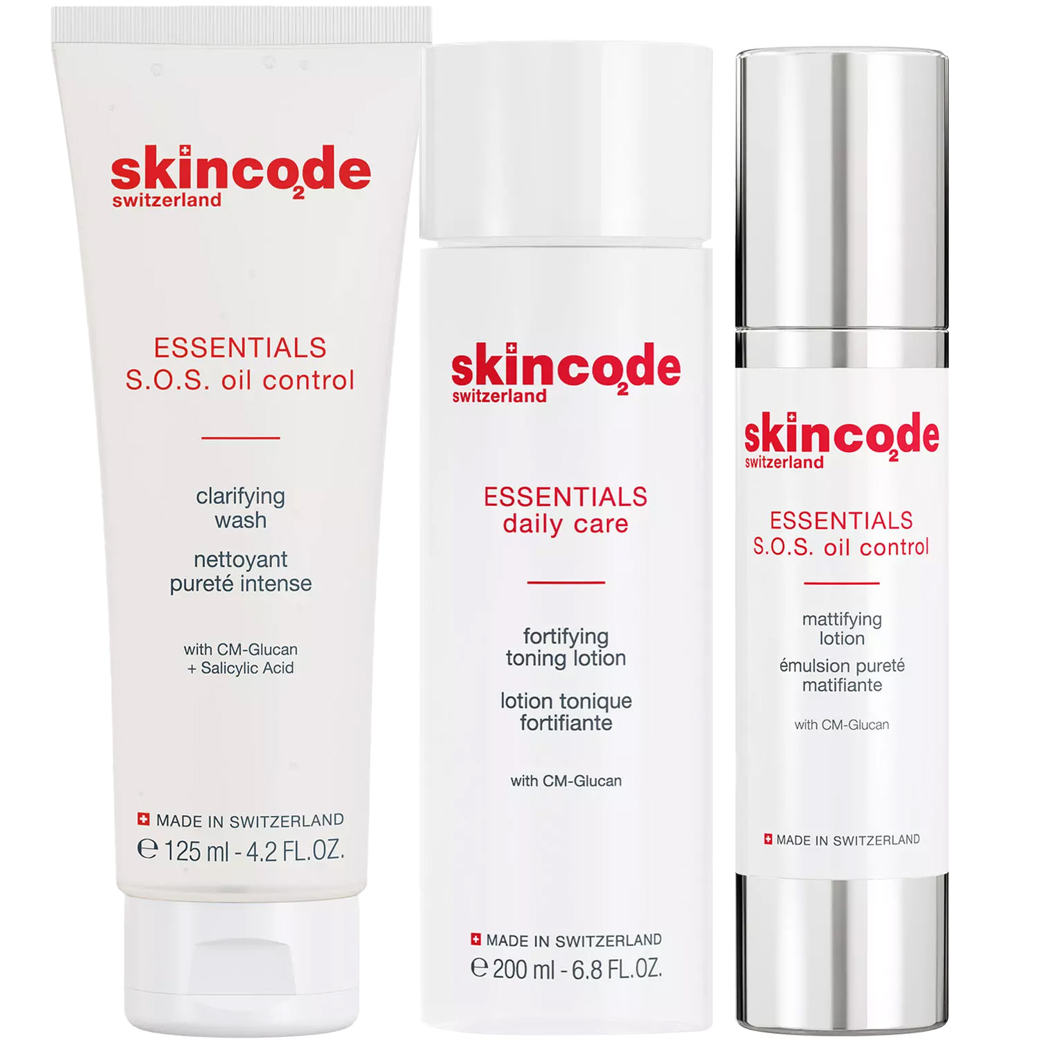 Скинкод Программа S.0.S Oil Control очищение и основной уход: гель 125 мл + лосьон 200 мл + лосьон mat 50 мл (Skincode, Essentials S.0.S Oil Control) фото 5
