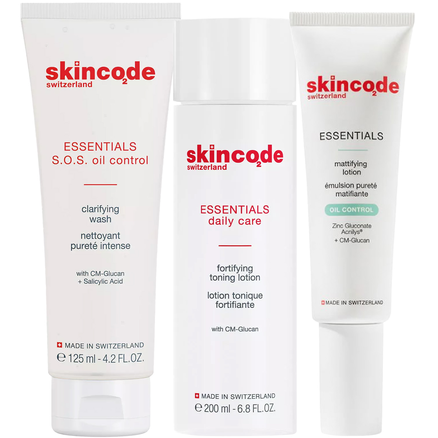 Скинкод Программа S.0.S Oil Control очищение и основной уход: гель 125 мл + лосьон 200 мл + лосьон mat 50 мл (Skincode, Essentials S.0.S Oil Control) фото 5