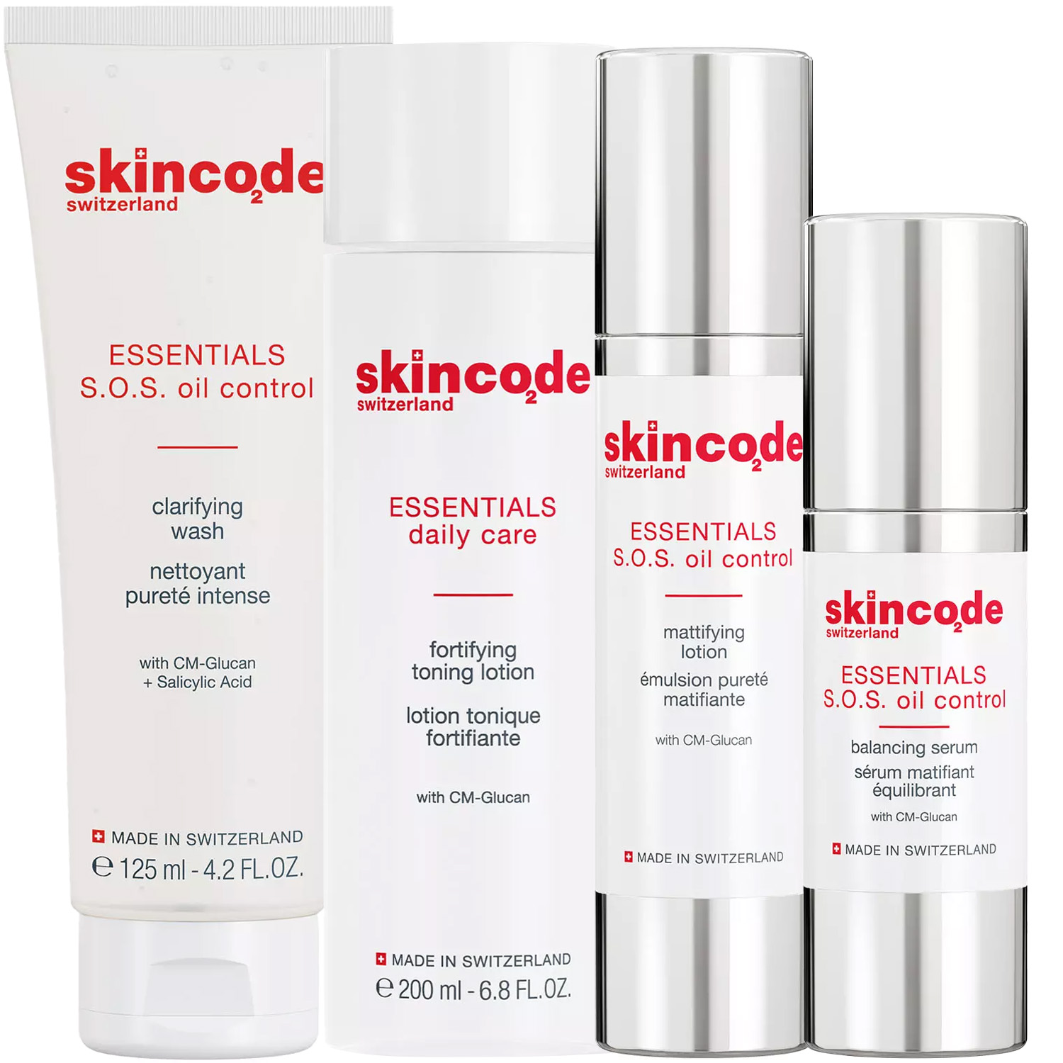 Скинкод Программа S.0.S Oil Control комплексный уход: гель 125 мл + лосьон 200 мл + лосьон mat 50 мл + сыворотка 30 мл (Skincode, Essentials S.0.S Oil Control) фото 5