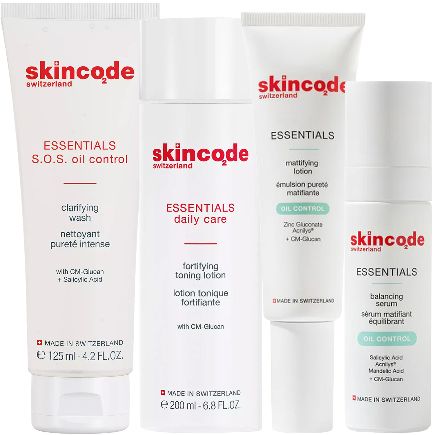 Скинкод Программа S.0.S Oil Control комплексный уход: гель 125 мл + лосьон 200 мл + лосьон mat 50 мл + сыворотка 30 мл (Skincode, Essentials S.0.S Oil Control) фото 5