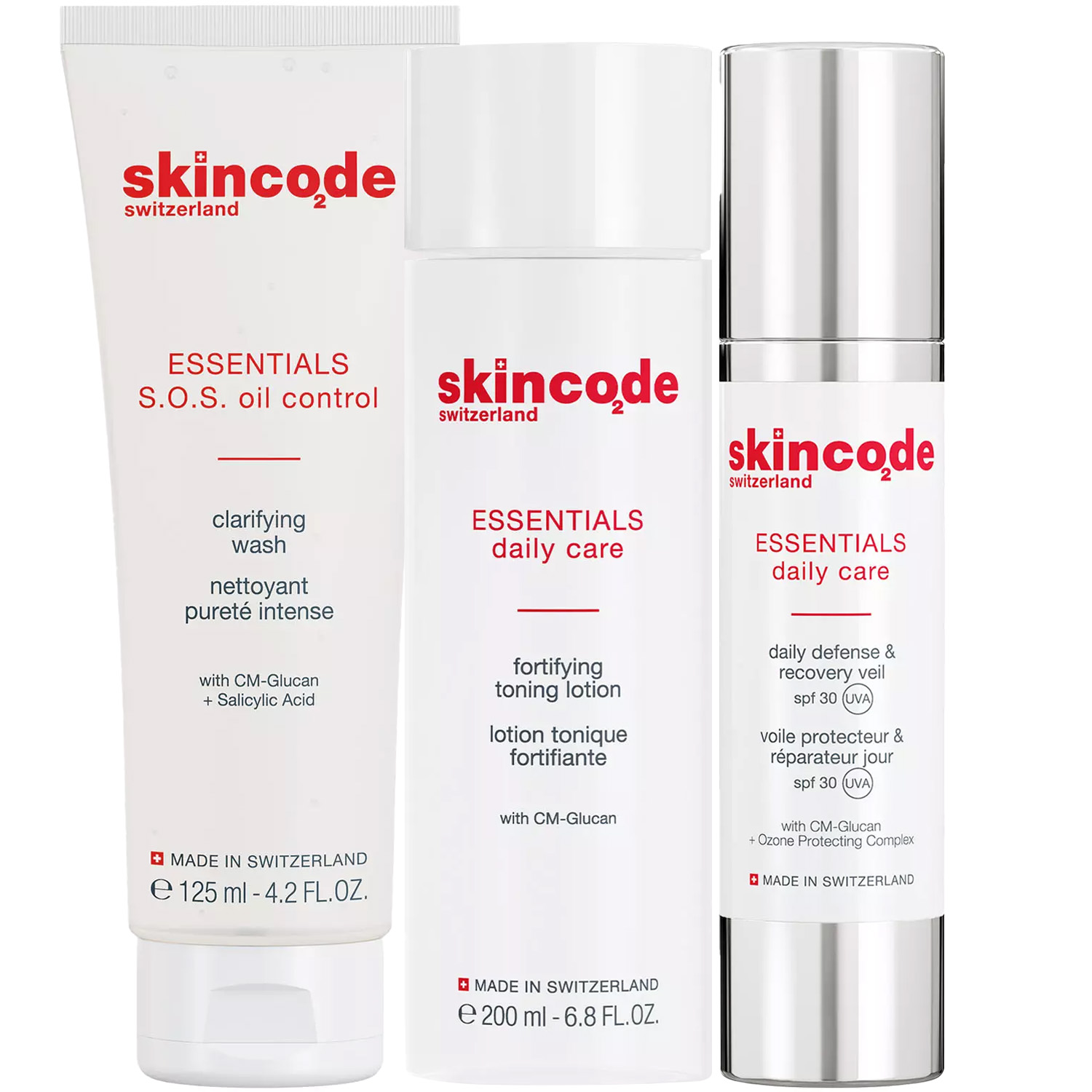 Скинкод Программа S.0.S Oil Control очищение и основной уход: гель 125 мл + лосьон 200 мл + крем SPF30 50 мл (Skincode, Essentials S.0.S Oil Control) фото 5