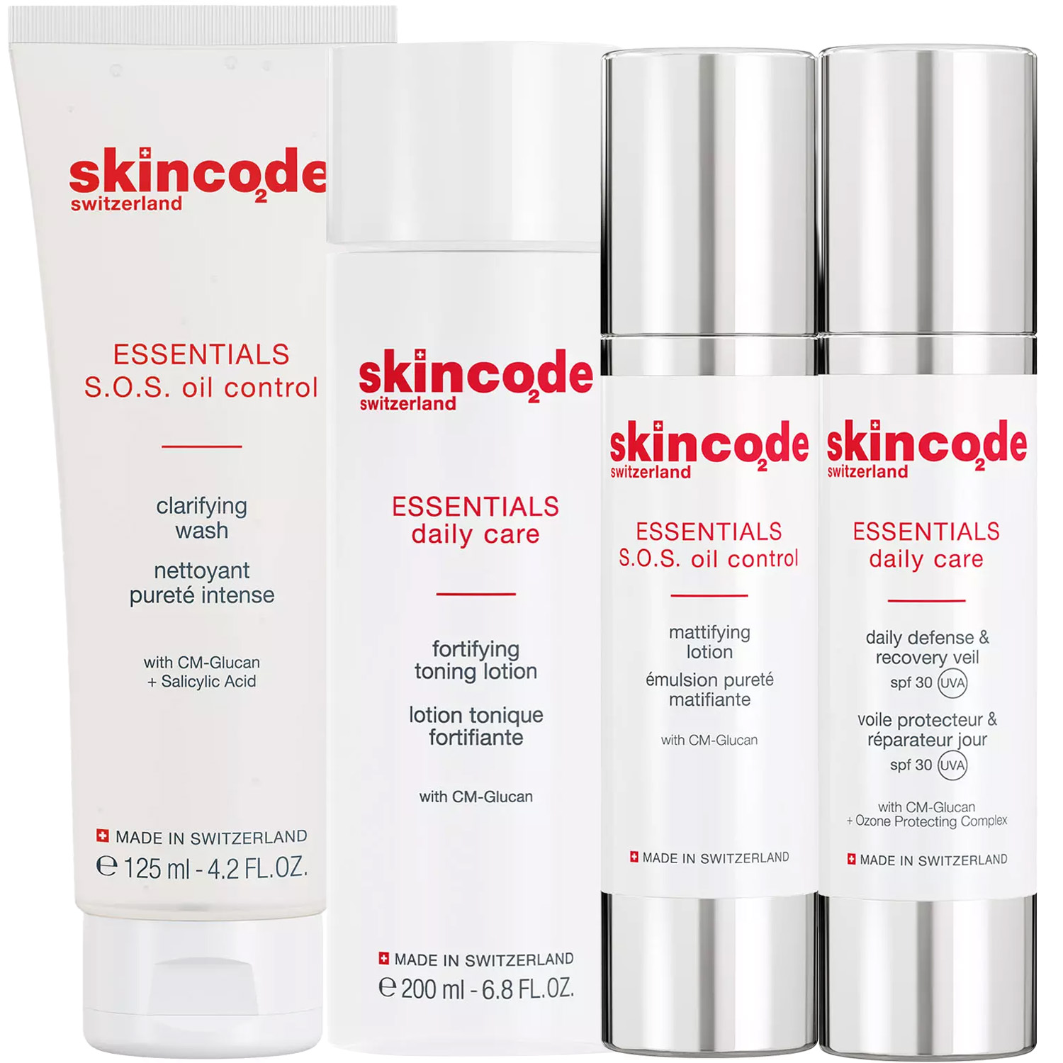 Скинкод Программа S.0.S Oil Control комплексный уход: гель 125 мл + лосьон 200 мл + лосьон mat 50 мл + крем SPF30 50 мл (Skincode, Essentials S.0.S Oil Control) фото 5