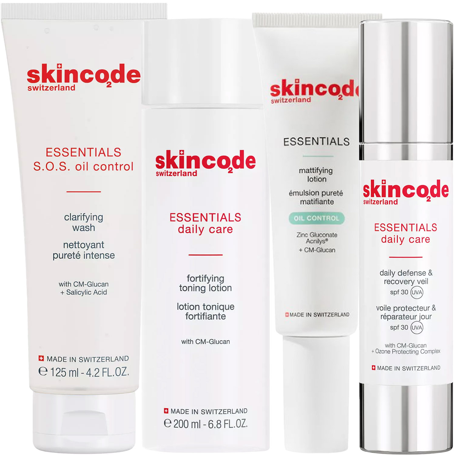 Скинкод Программа S.0.S Oil Control комплексный уход: гель 125 мл + лосьон 200 мл + лосьон mat 50 мл + крем SPF30 50 мл (Skincode, Essentials S.0.S Oil Control) фото 5