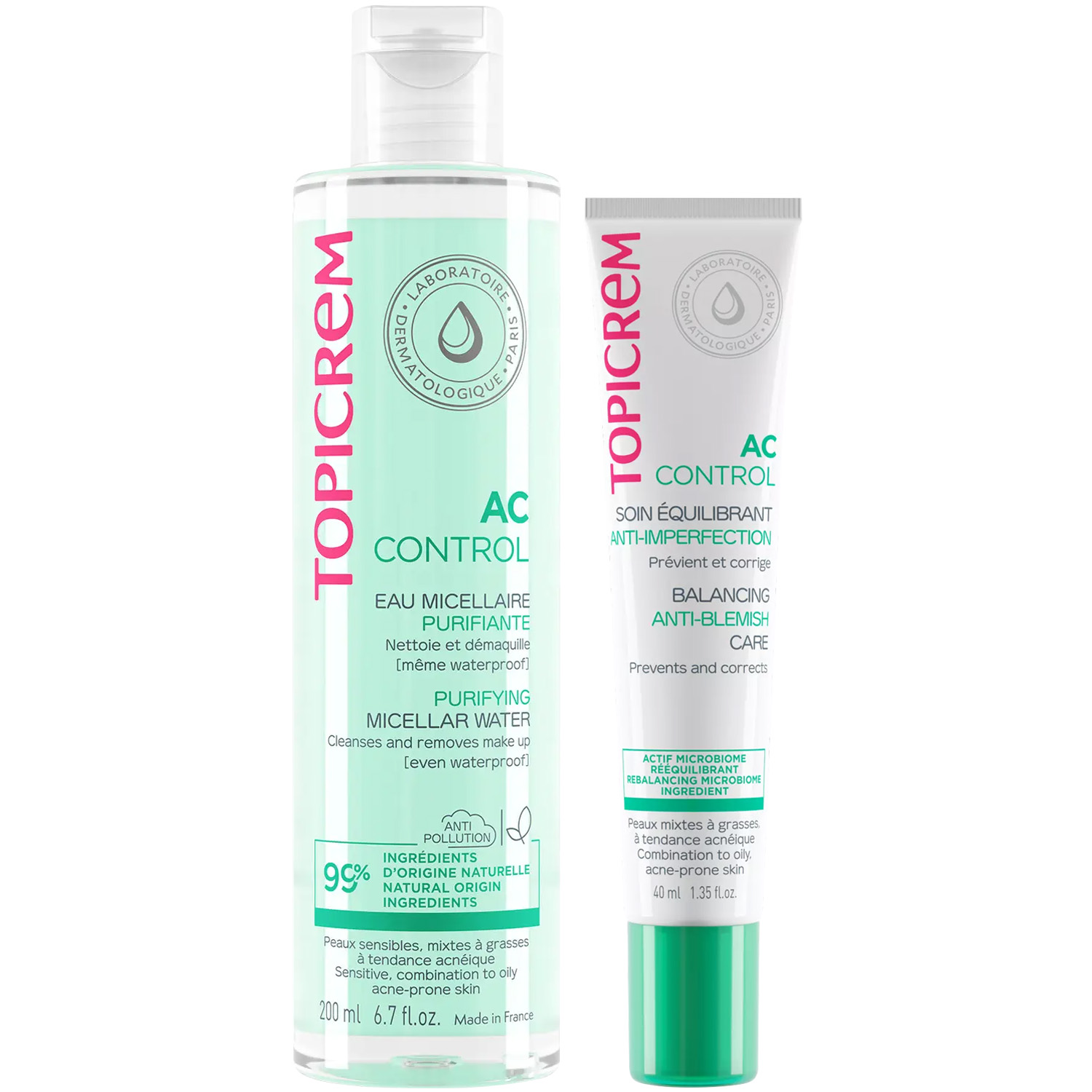 Топикрем Программа AC Control очищение и основной уход: мицеллярная вода 200 мл + крем 40 мл (Topicrem, AC Control) фото 5