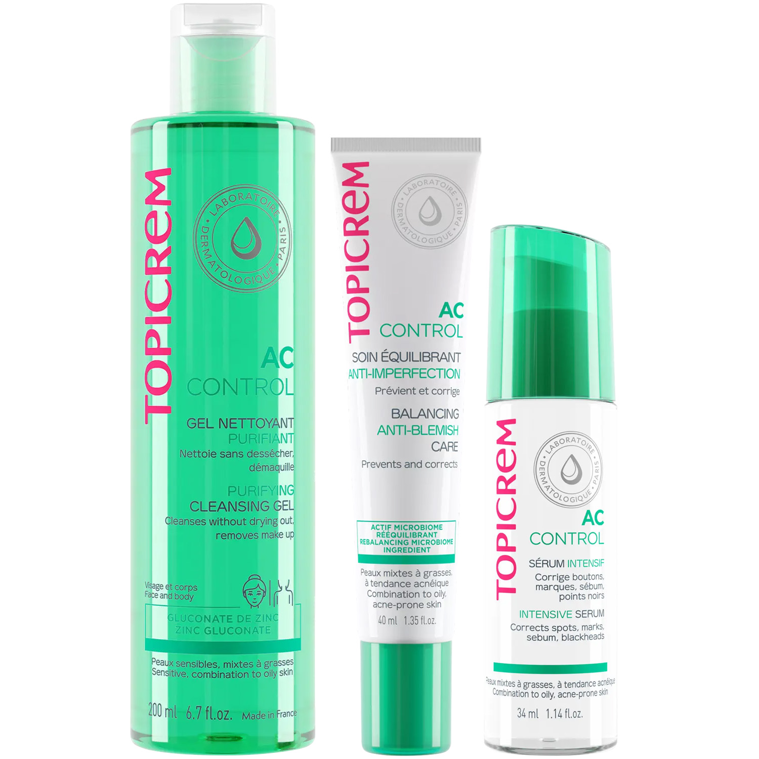 Топикрем Программа AC Control комплексный уход: гель 200 мл + крем 40 мл + сыворотка 34 мл (Topicrem, AC Control) фото 5