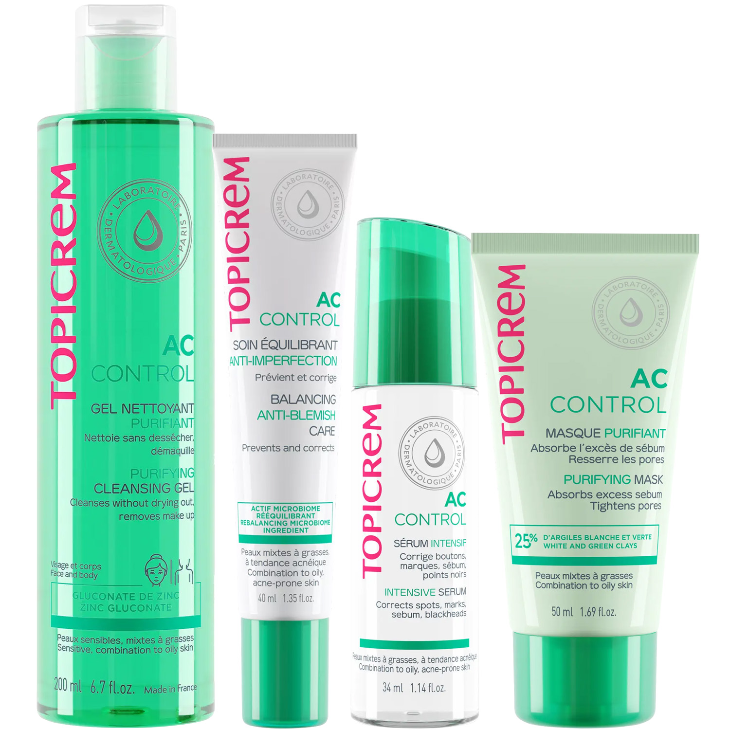 Топикрем Программа AC Control комплексный уход: гель 200 мл + крем 40 мл + сыворотка 34 мл + маска 50 мл (Topicrem, AC Control) фото 5