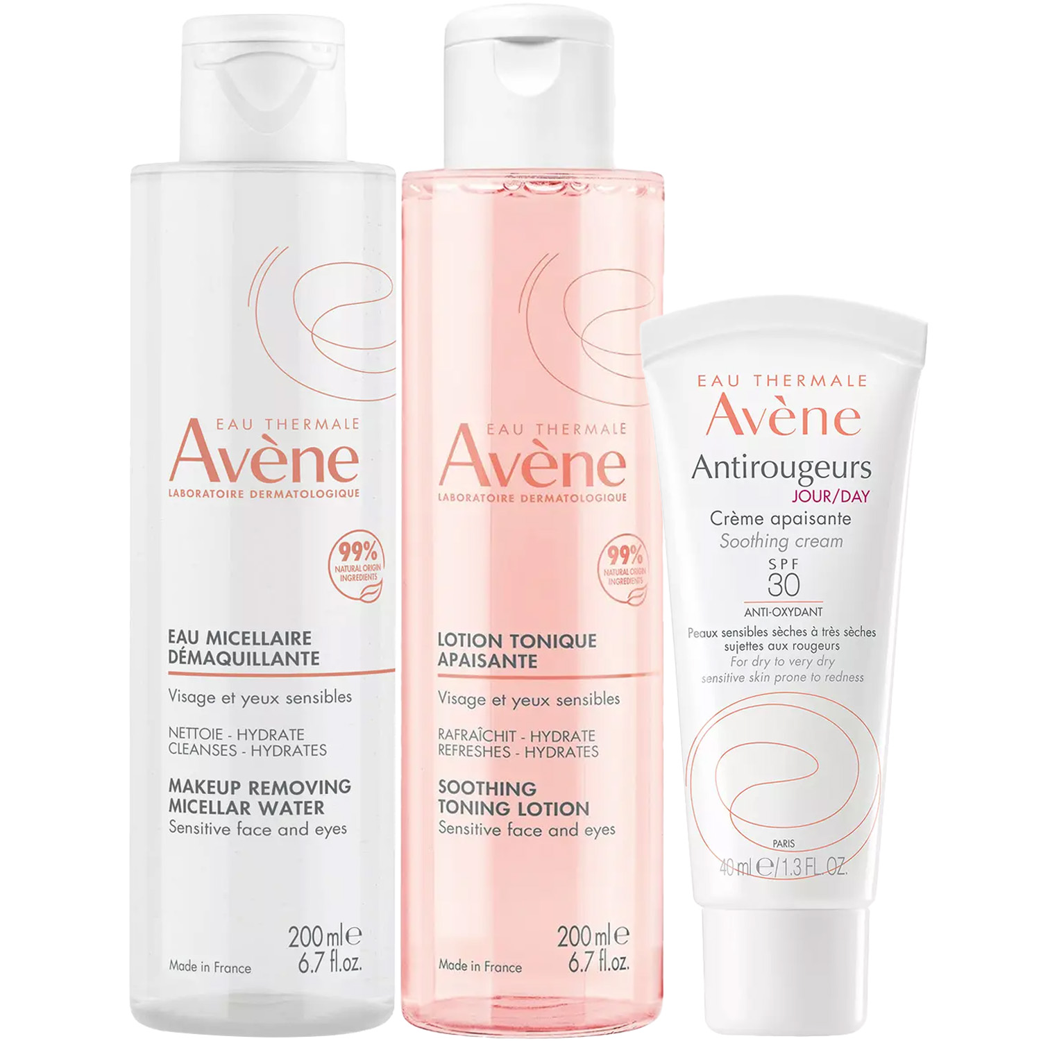 Авен Программа Antirougeurs очищение и основной уход: лосьон 200 мл + тоник 200 мл + крем  SPF30 40 мл (Avene, Antirougeurs) фото 5