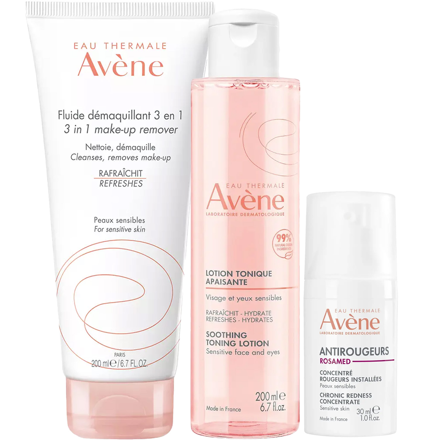 Авен Программа Antirougeurs очищение и основной уход: флюид 200 мл + тоник 200 мл + концентрат 30 мл (Avene, Antirougeurs) фото 5