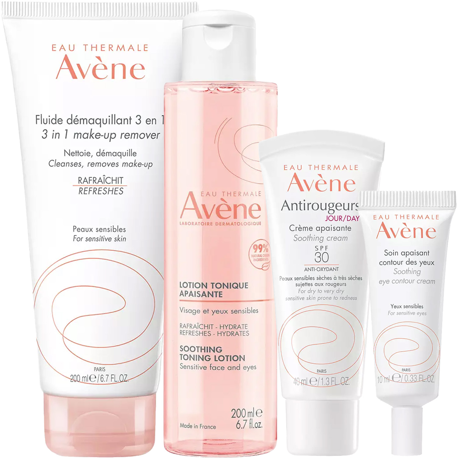 Авен Программа Antirougeurs комплексный уход: флюид 200 мл + тоник 200 мл + крем  SPF30 40 мл + крем для век 10 мл (Avene, Antirougeurs) фото 5