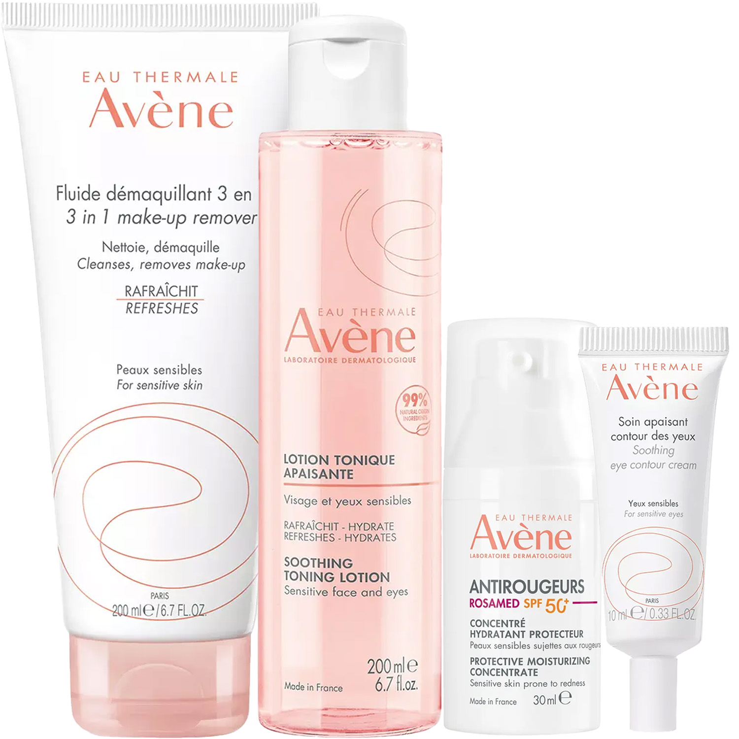 Авен Программа Antirougeurs комплексный уход: флюид 200 мл + тоник 200 мл + концентрат SPF50+ 30 мл + крем для век 10 мл (Avene, Antirougeurs) фото 5