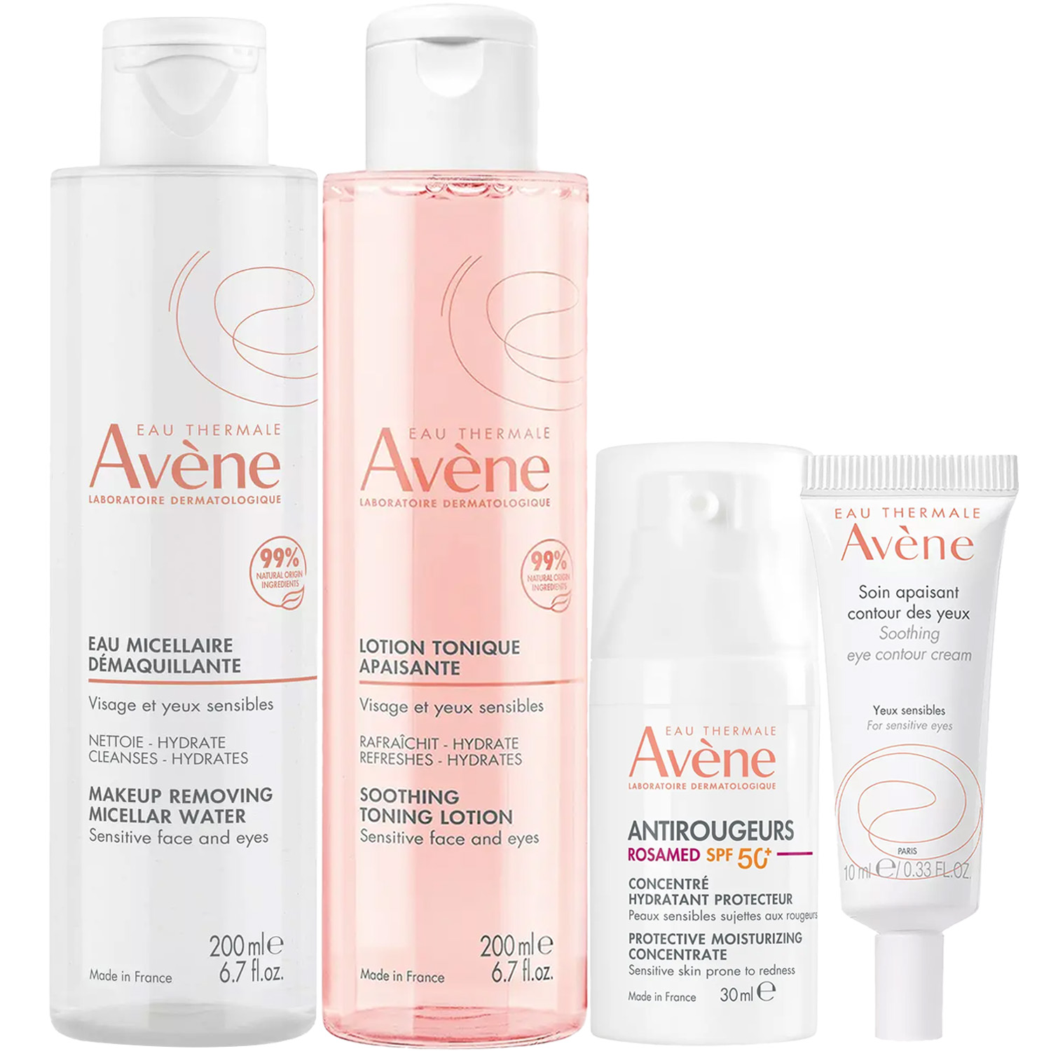 Авен Программа Antirougeurs комплексный уход: лосьон 200 мл + тоник 200 мл + концентрат SPF50+ 30 мл + крем для век 10 мл (Avene, Antirougeurs) фото 5