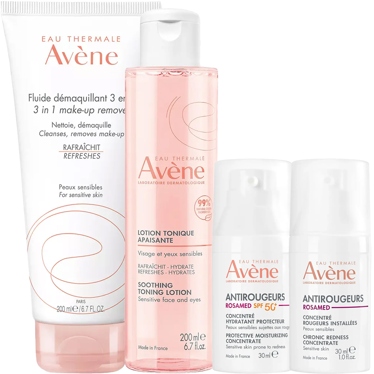 Авен Программа Antirougeurs комплексный уход: флюид 200 мл + тоник 200 мл + концентрат SPF50+ 30 мл + концентрат 30 мл (Avene, Antirougeurs) фото 5