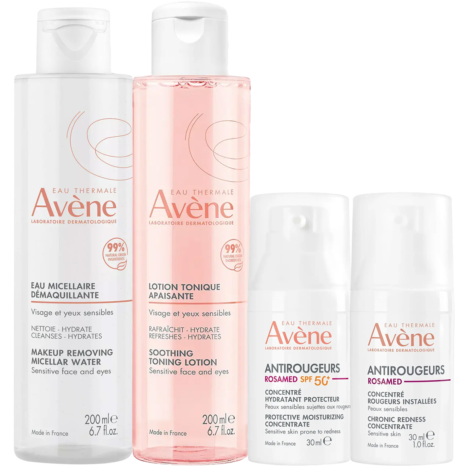 Авен Программа Antirougeurs комплексный уход: лосьон 200 мл + тоник 200 мл + концентрат SPF50+ 30 мл + концентрат 30 мл (Avene, Antirougeurs) фото 5