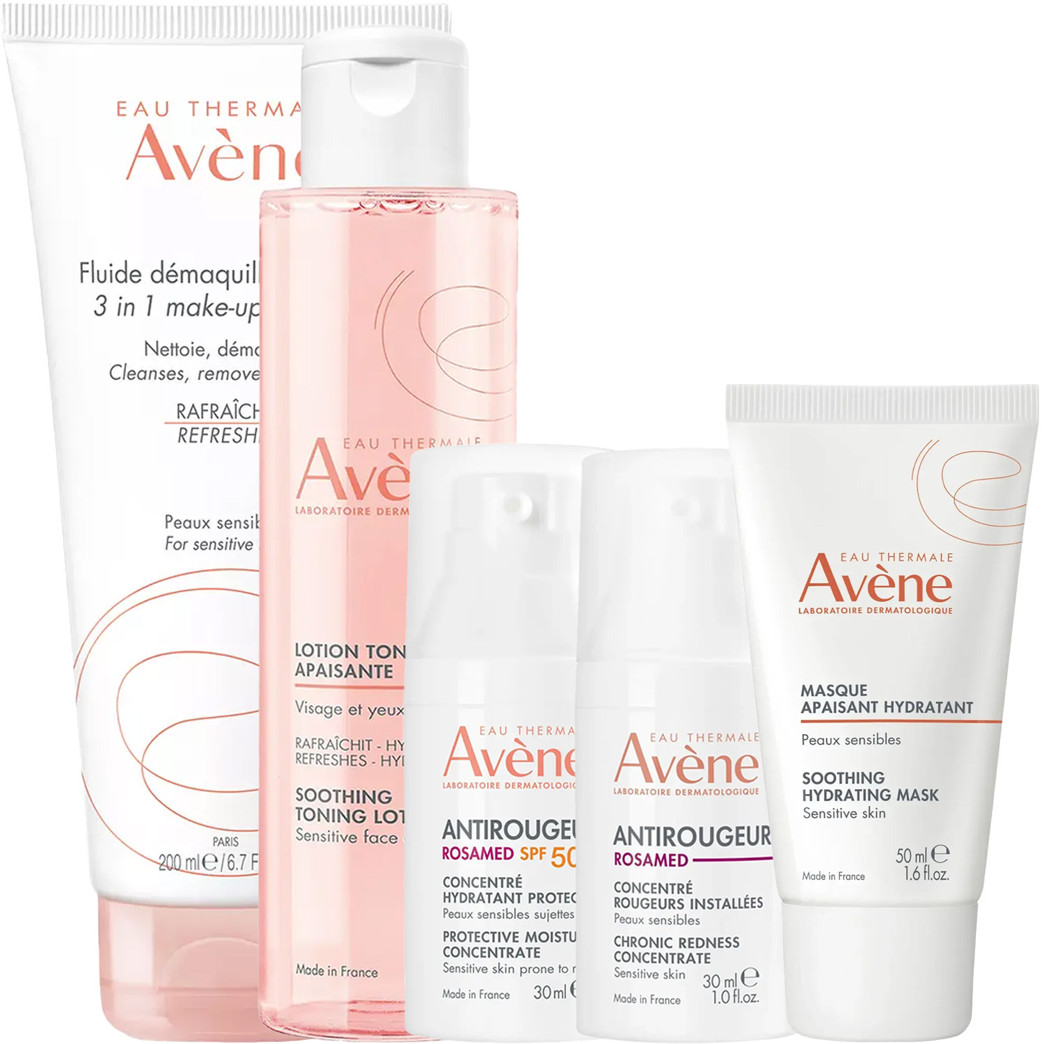 Авен Программа Antirougeurs комплексный уход: флюид 200 мл + тоник 200 мл + концентрат SPF50+ 30 мл + концентрат 30 мл + маска 30 мл (Avene, Antirougeurs) фото 5