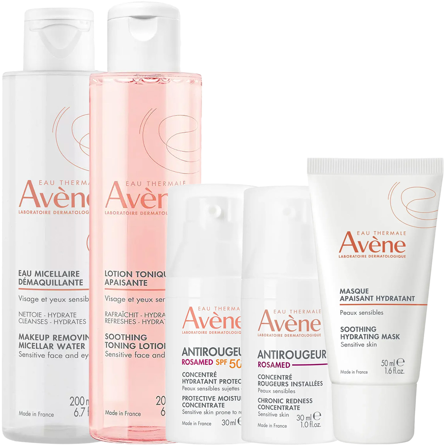 Авен Программа Antirougeurs комплексный уход: лосьон 200 мл + тоник 200 мл + концентрат SPF50+ 30 мл + концентрат 30 мл + маска 30 мл (Avene, Antirougeurs) фото 2