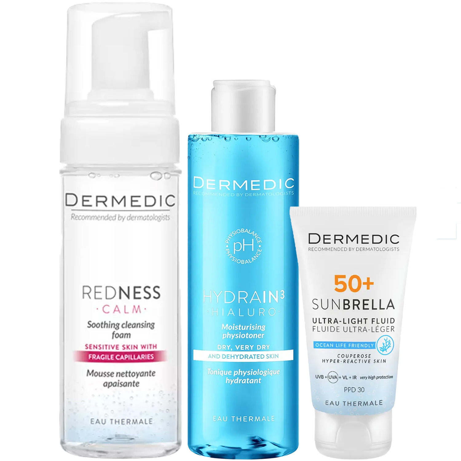 Дермедик Программа Redness очищение и основной уход: пена 150 мл + тоник 200 мл + флюид SPF50+ 40 мл (Dermedic, Redness) фото 5