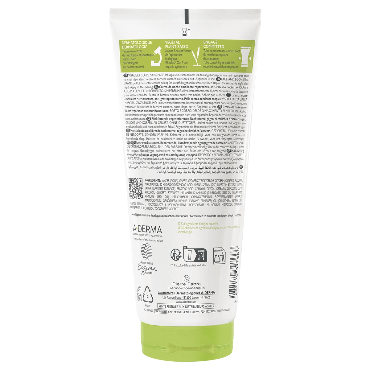 Адерма Восстанавливающий смягчающий ночной крем-эмолент для лица и тела 0+, 200 мл (A-Derma, Exomega Control) Адерма Восстанавливающий смягчающий ночной крем-эмолент для лица и тела 0+, 200 мл (A-Derma, Exomega Control) фото 7