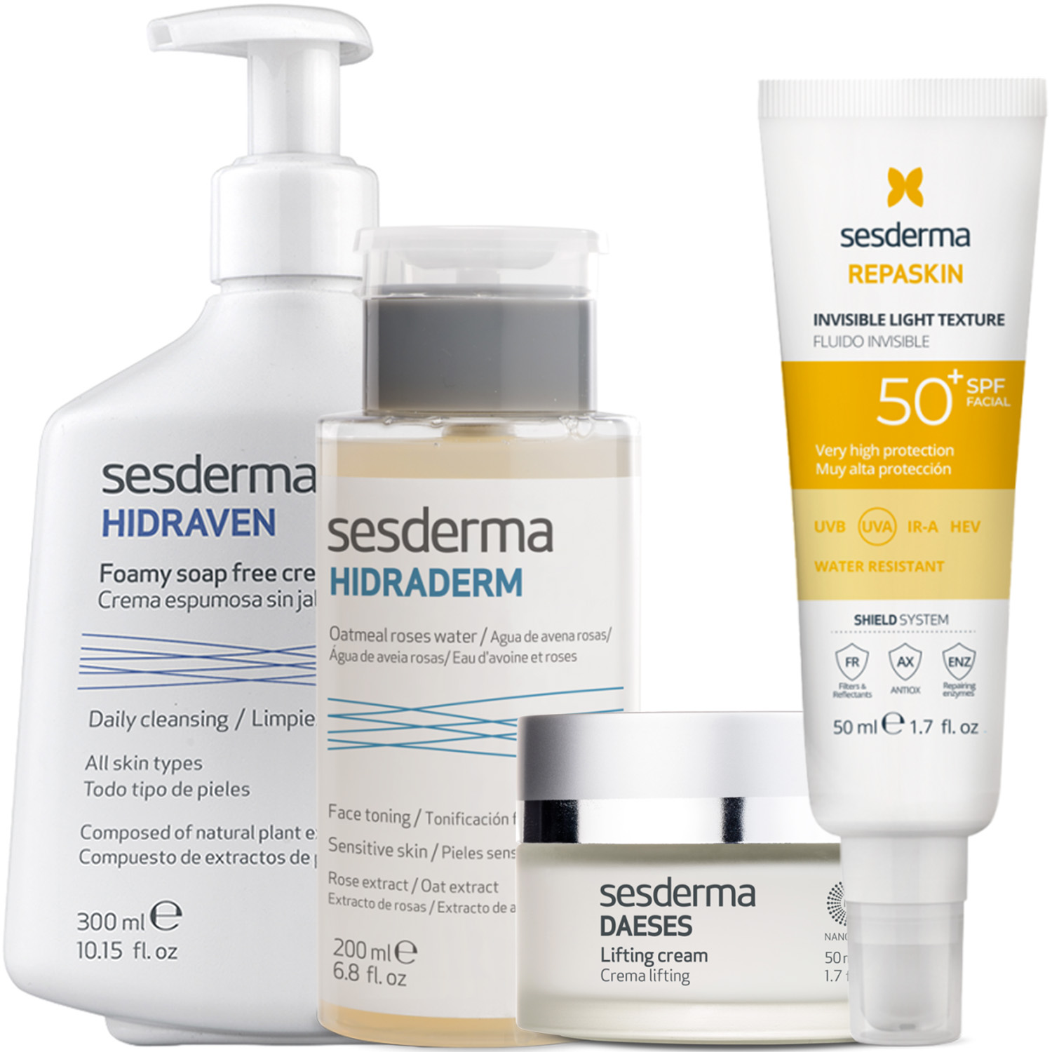 Сесдерма Программа Daeses комплексный уход: пенка 300 мл + тоник 200 мл + крем 50 мл + флюид SPF50 50+ мл (Sesderma, Daeses) фото 5