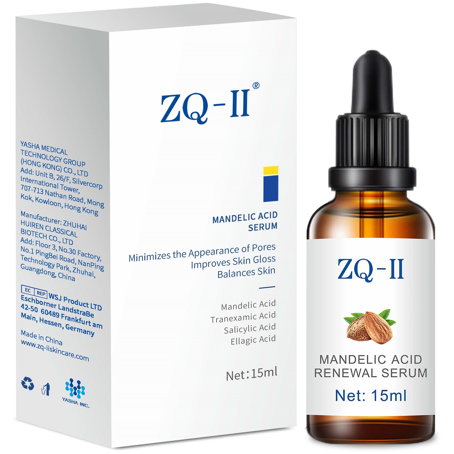 Зет-Кью II Омолаживающая сыворотка  для лица Mandelic Acid Renewal Serum с миндальной кислотой, 15 мл (ZQ-II, ) фото 0