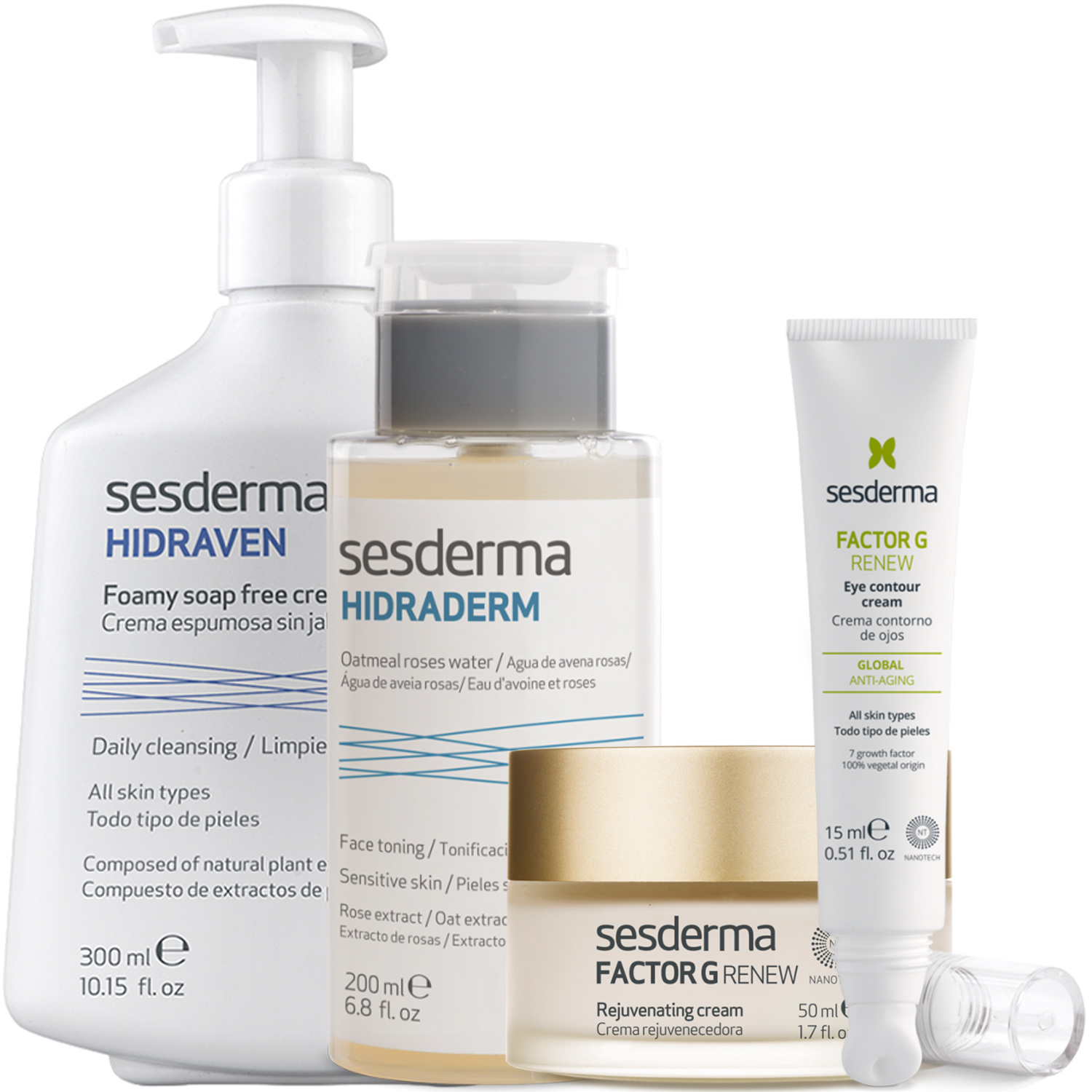 Сесдерма Программа Factor G комплексный уход: пенка 300 мл + тоник 200 мл + крем 50 мл + крем для век 15 мл (Sesderma, Factor G) фото 5