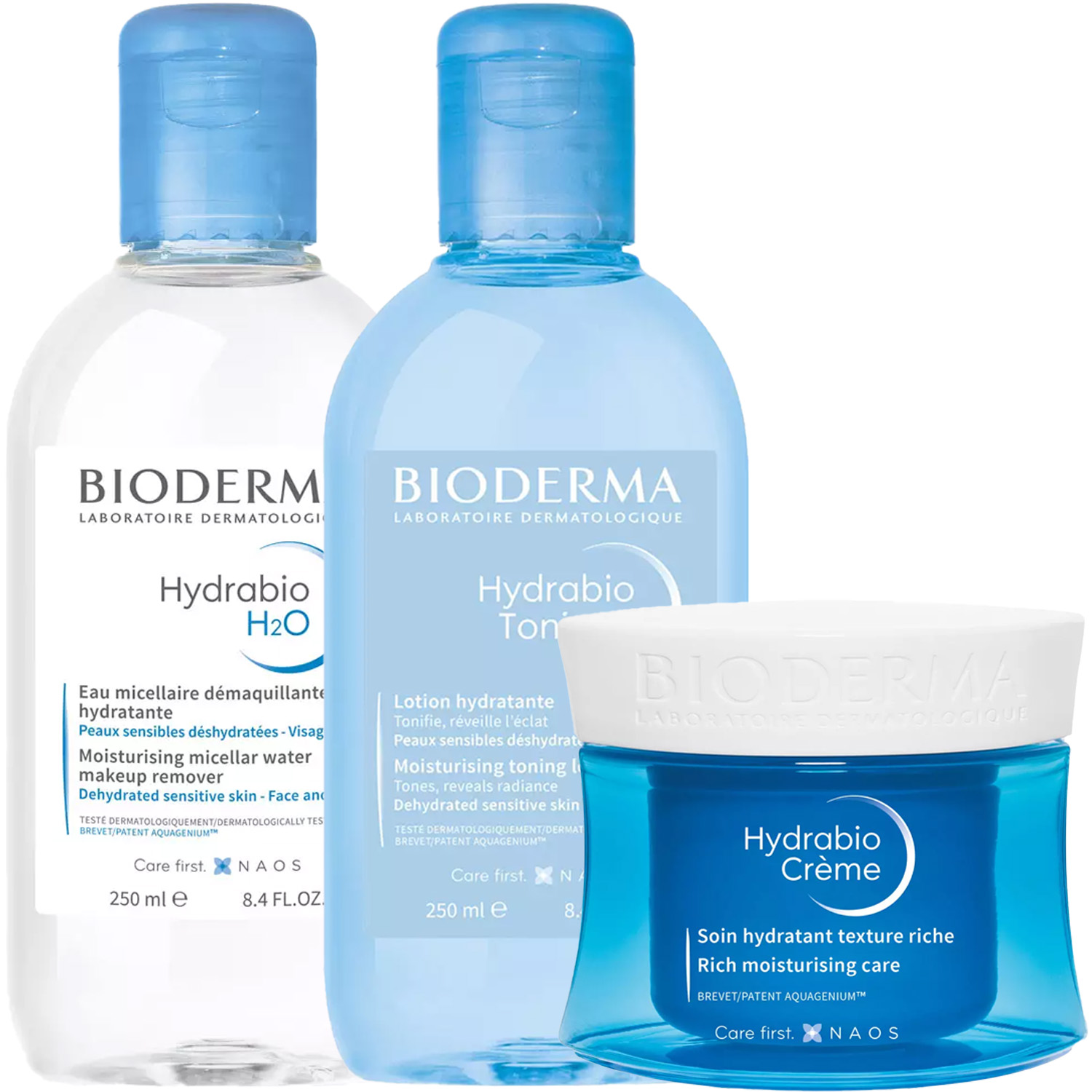 Биодерма Программа Hydrabio очищение и основной уход: мицеллярная вода 250 мл + лосьон 250 мл + крем 50 мл (Bioderma, Hydrabio) фото 5