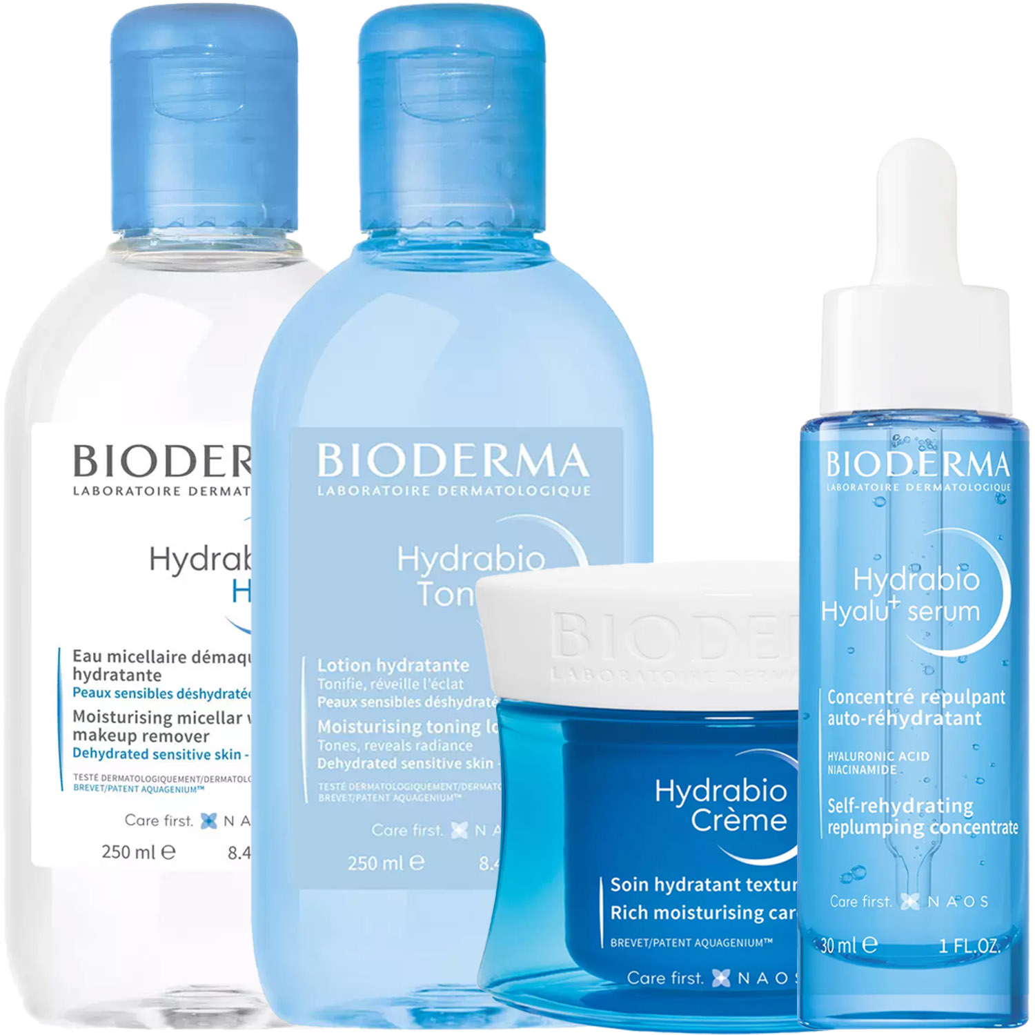 Биодерма Программа Hydrabio комплексный уход: мицеллярная вода 250 мл + лосьон 250 мл + крем 50 мл + сыворотка 30 мл (Bioderma, Hydrabio) фото 5