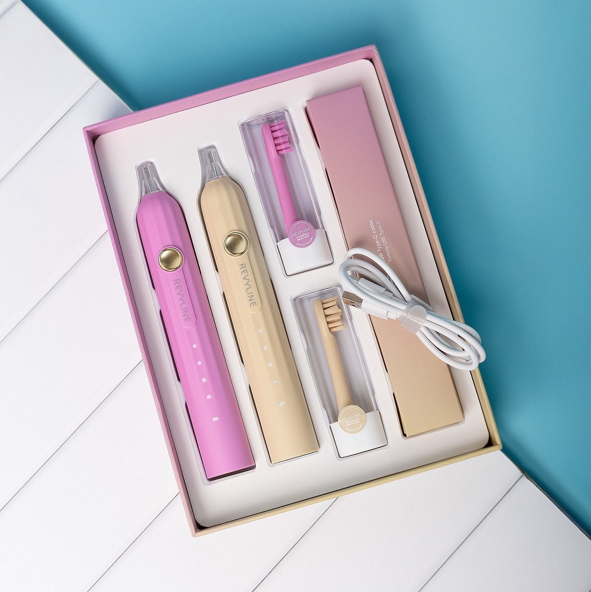  Набор электрических зубных щеток RL 075 Duo Сrocus + Сocoon (REVYLINE, Электрические зубные щетки) фото 1